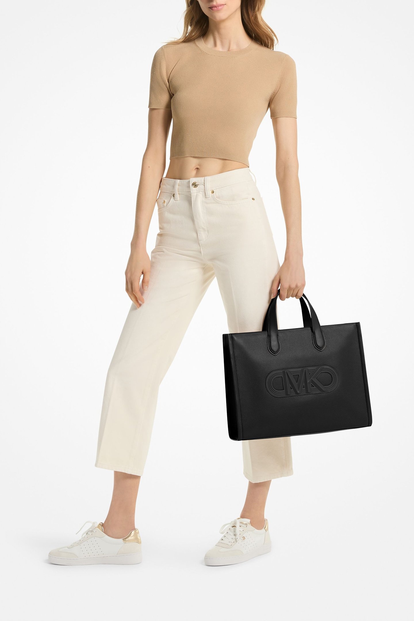 LEATHER GRAB TOTE BAG IN BLACK 2