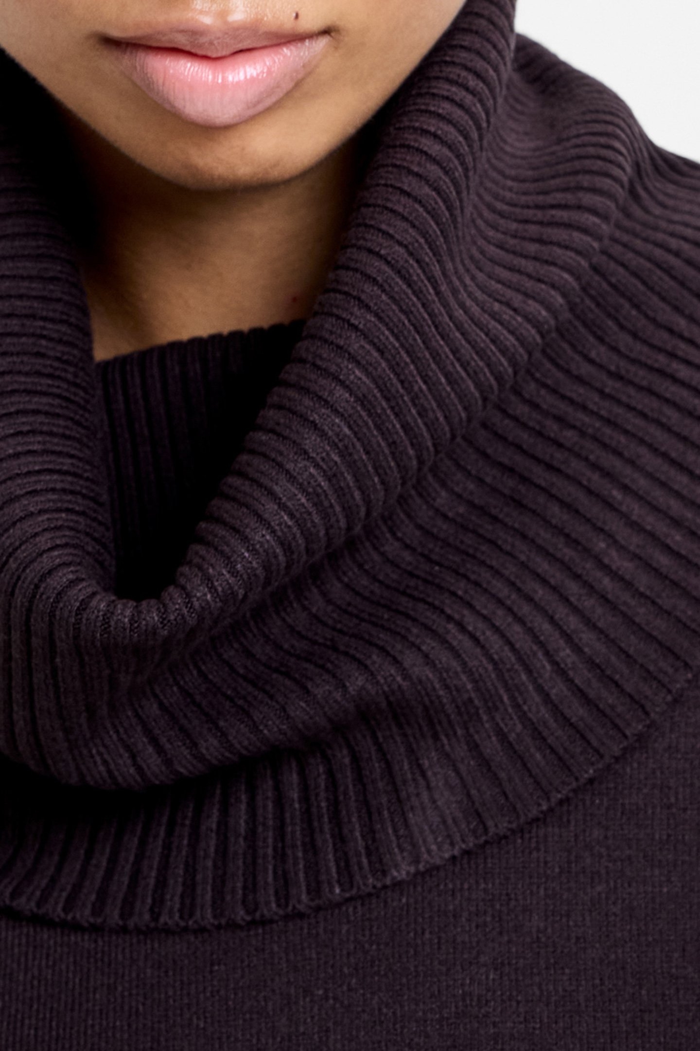 BABYSOFT RIBBED COWL NECK JUMPER CHOCOLATE GANACHE 3