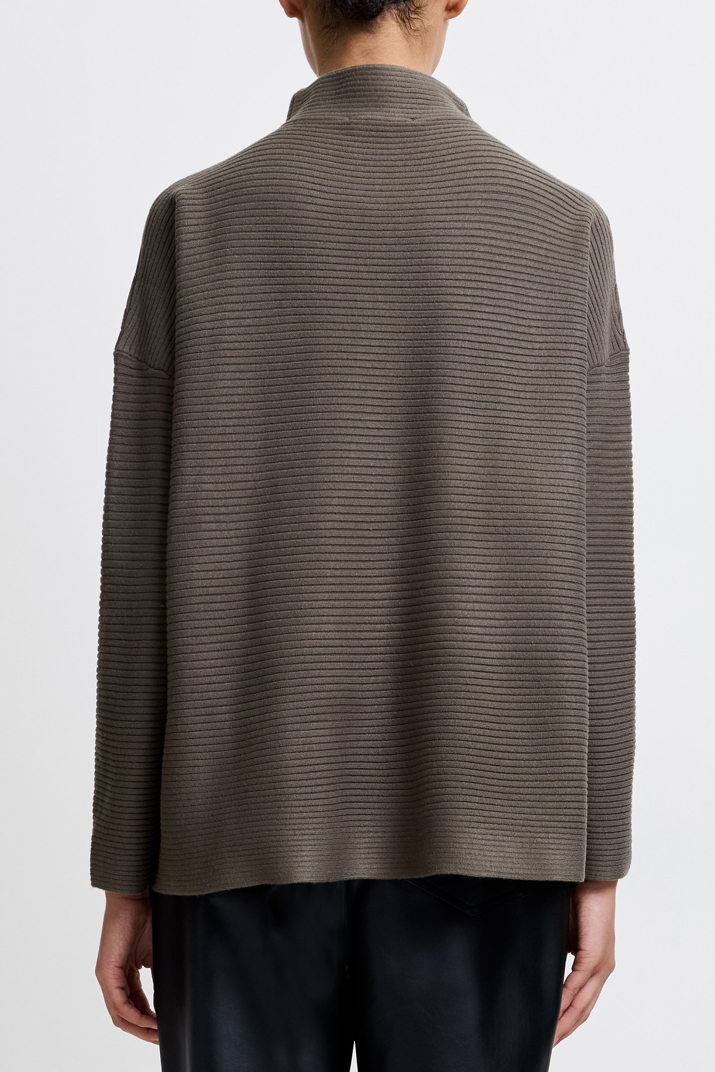 BABYSOFT RIBBED MOCK NECK JUMPER TARMAC KHAKI 2