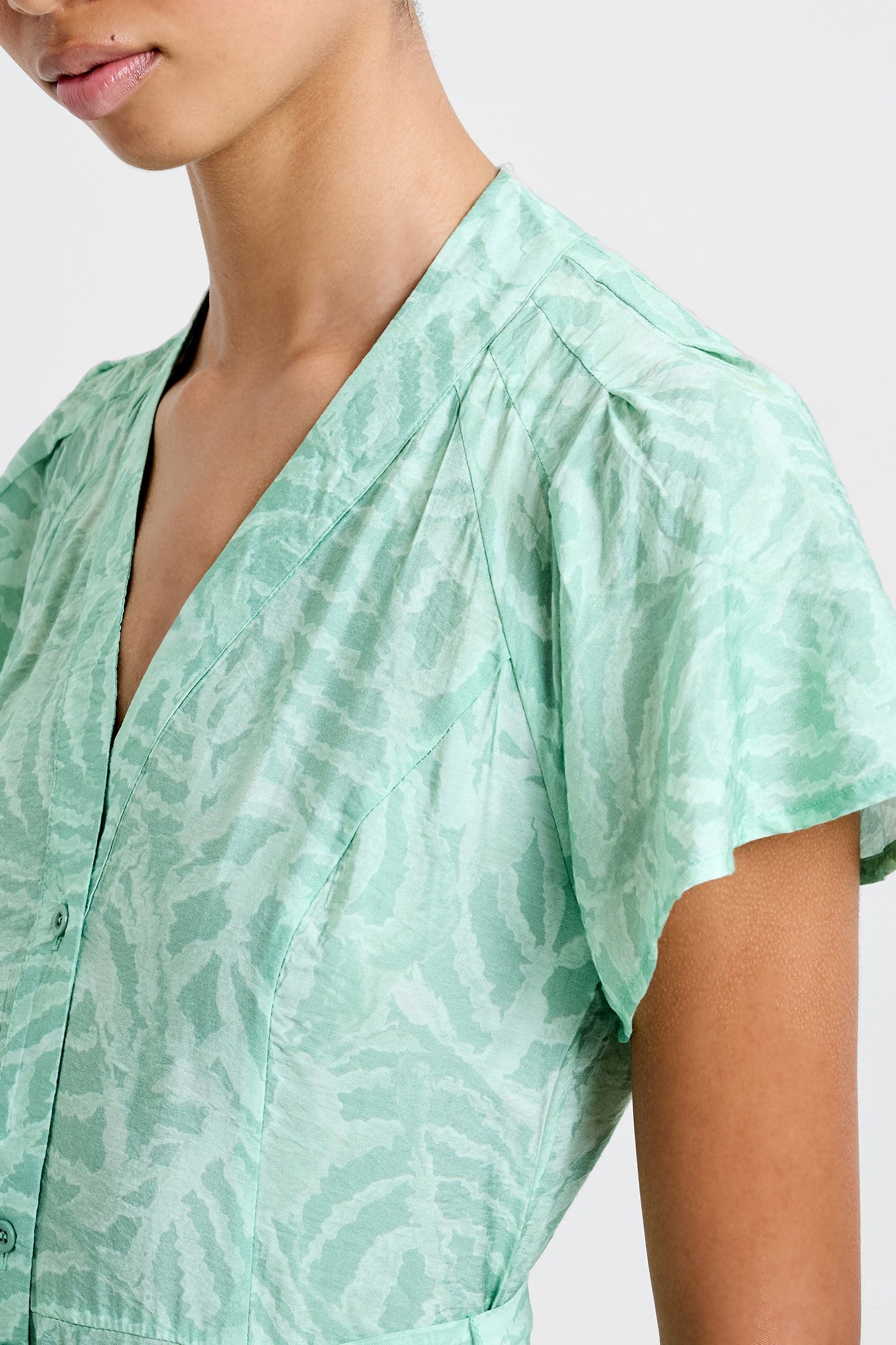 ABSTRACT GREEN PRINTED MIDI DRESS MINTED GREEN 4