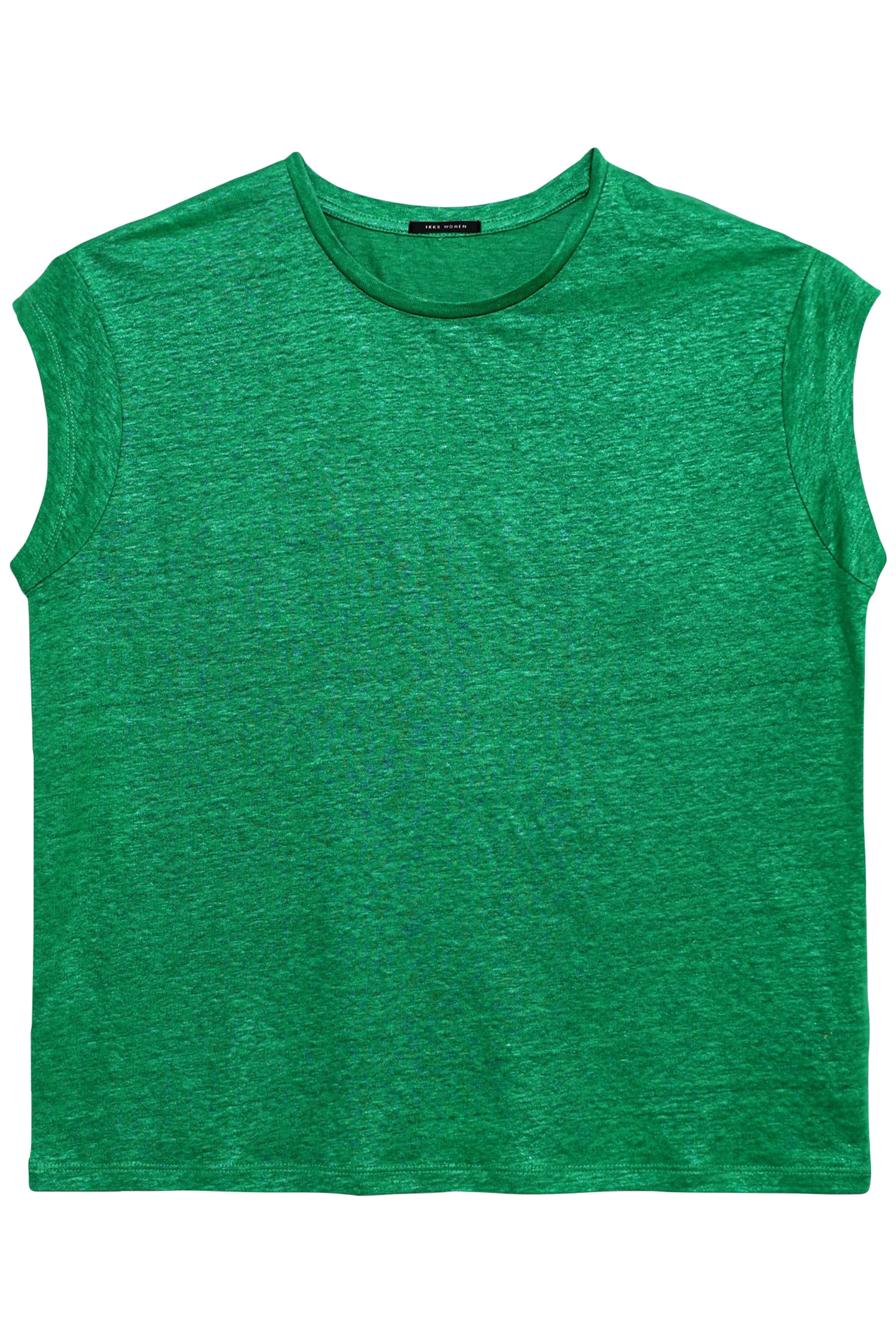 GREEN PRE-KNIT LINEN-FOIL TEE-SHIRT GREEN 4