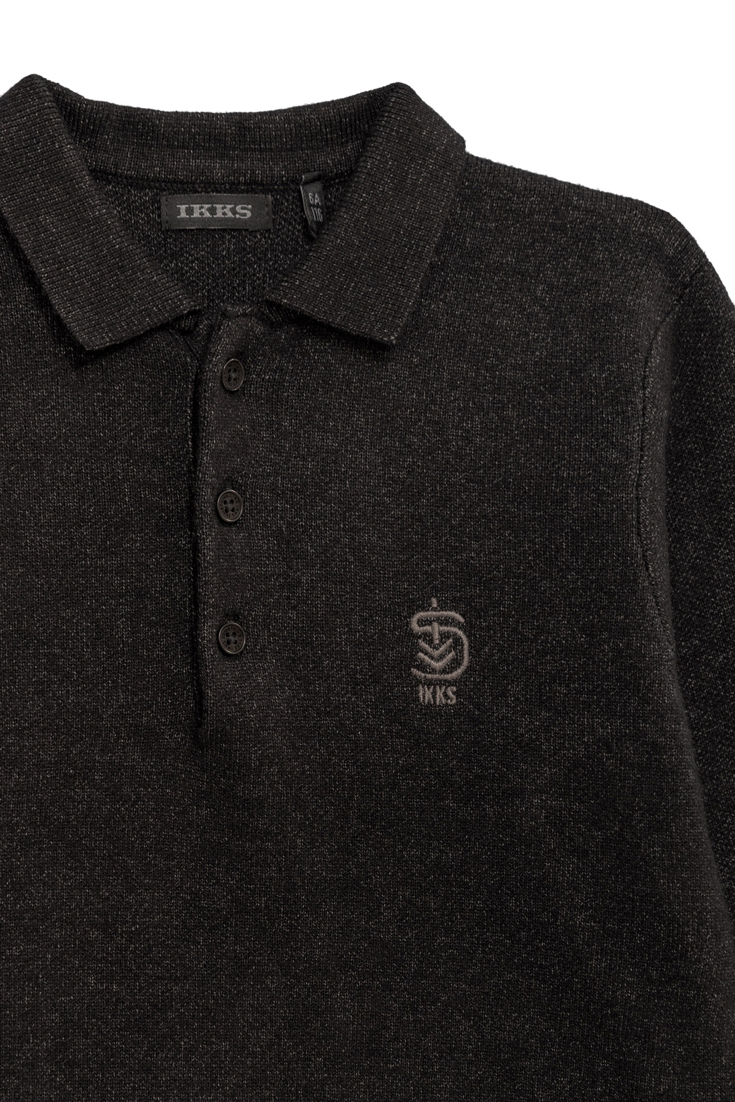 BLACK SWEATER POLO NECK INTARSIA MESSAGE BOY BACK 3