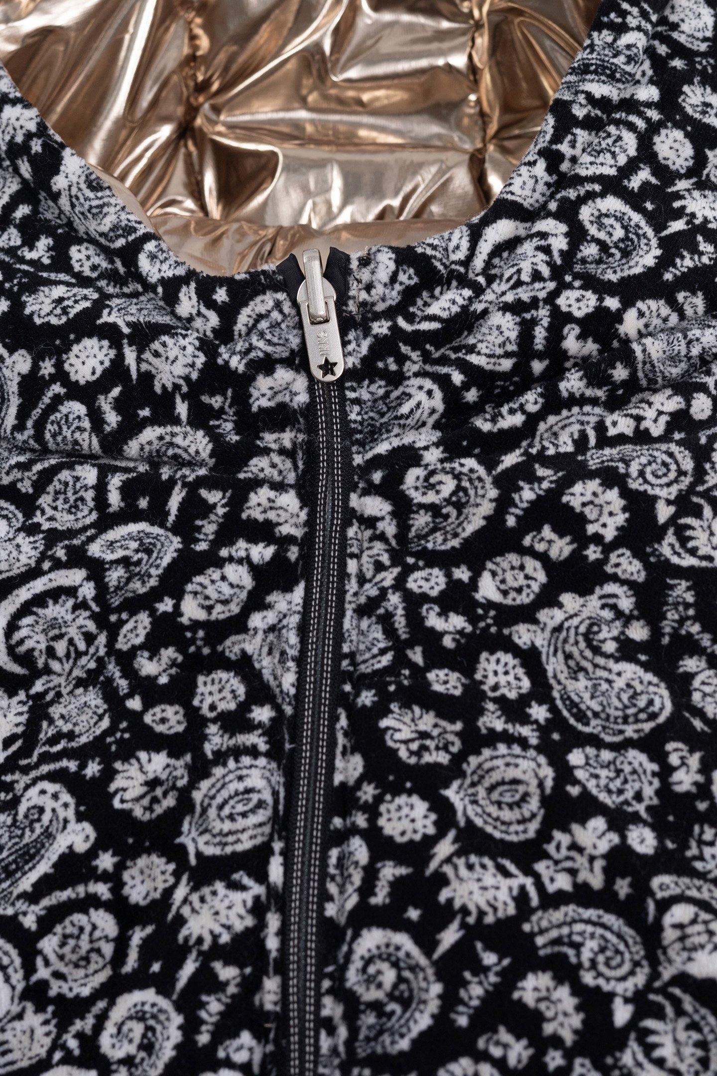 GIRL'S REVERSIBLE JACKET GOLD AND FLORAL PRINT VELVET 8