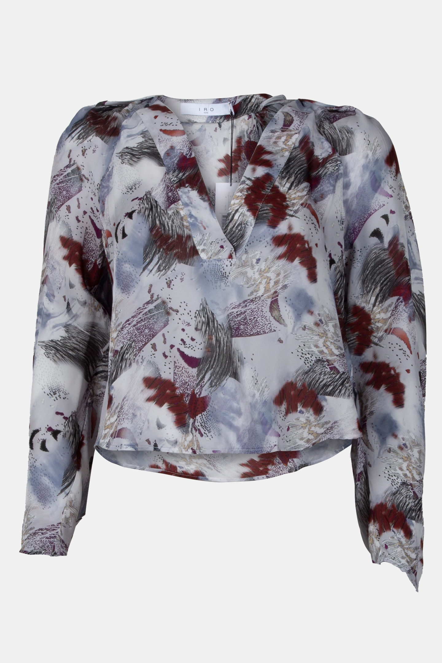 CHILALI TOP WHITE/BURGUNDY 4