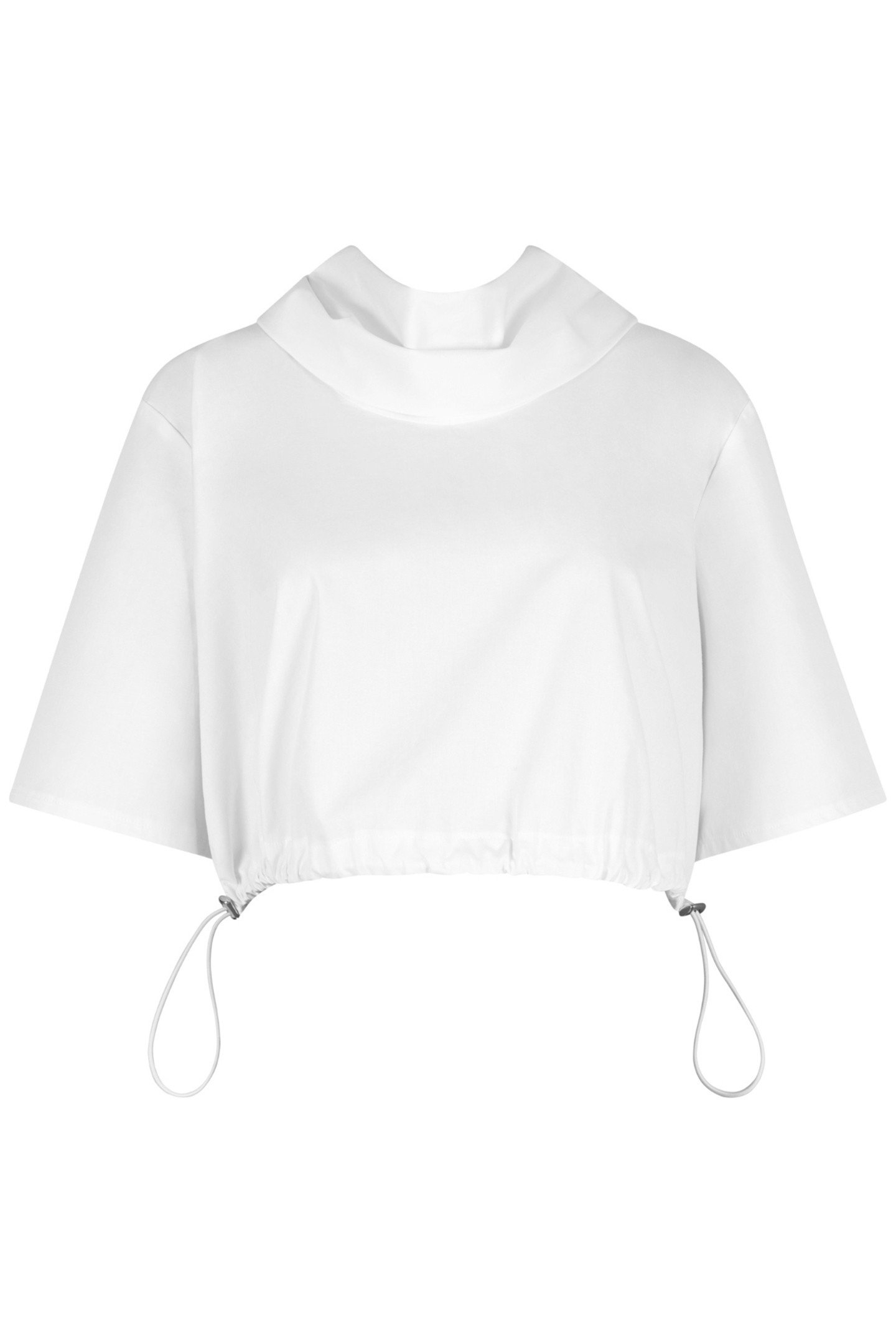 DRAWSTRING CROPPED TOP WHITE 1