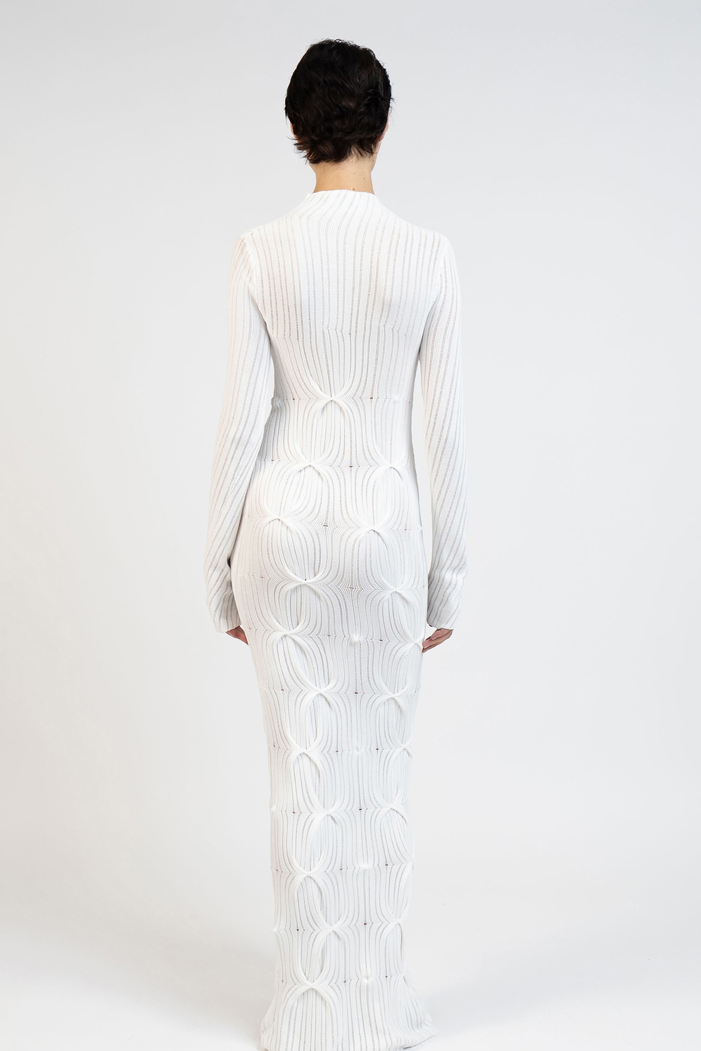 KNIT TURTLENECK DRESS CREAM 2