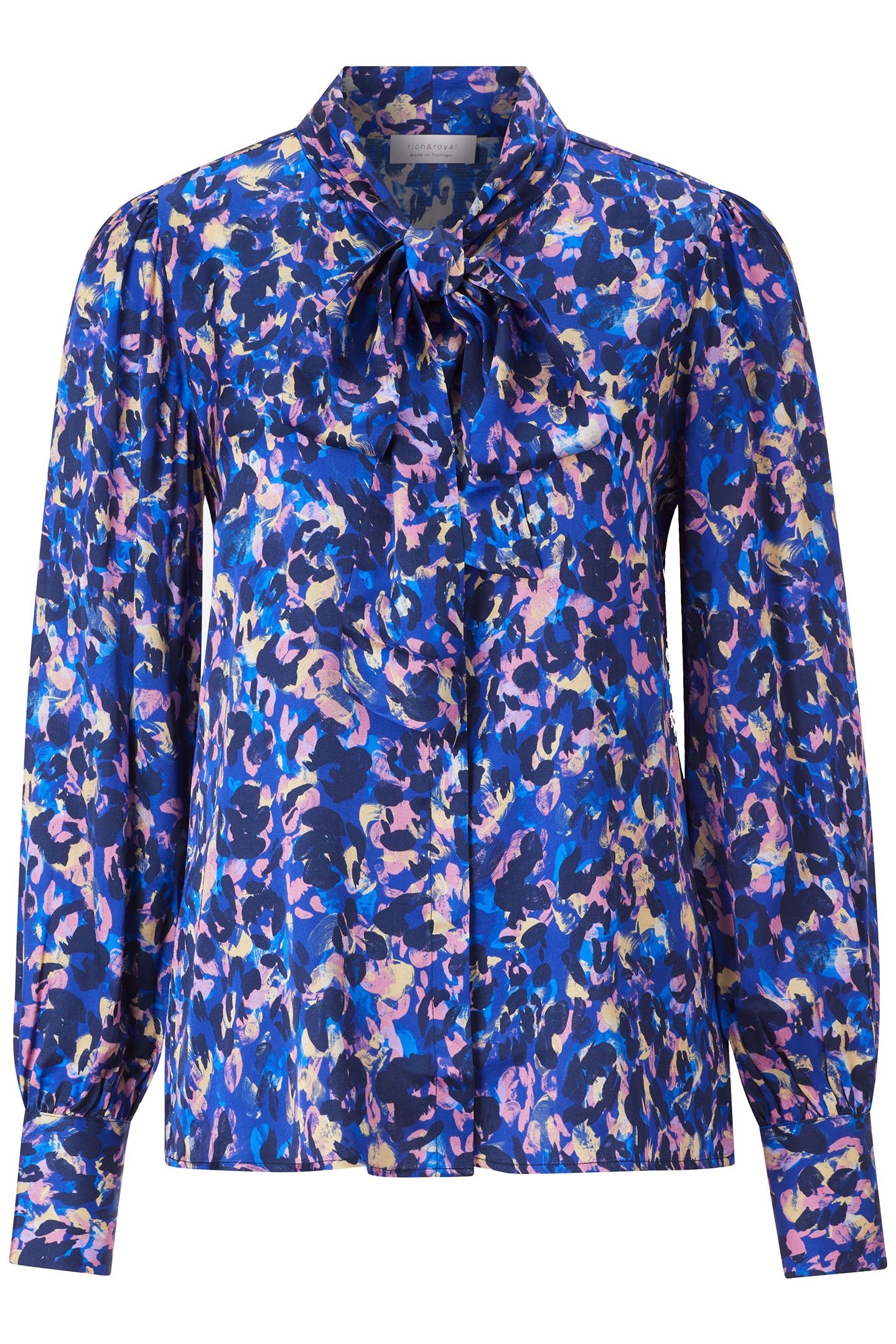 PRINTED BLOUSE WITH BOW MIDNIGHT BLUE 3