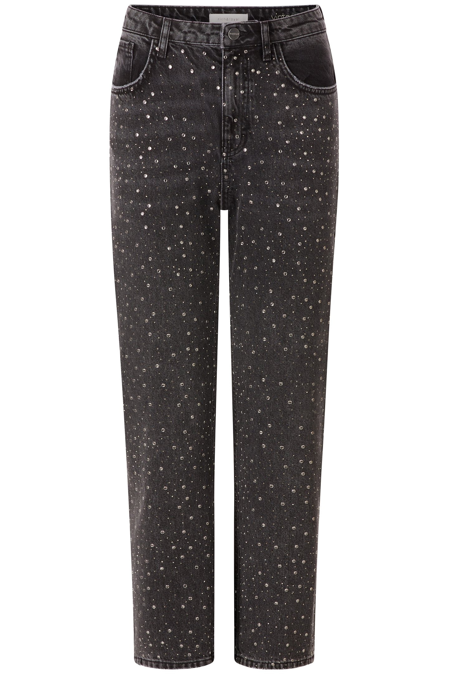 VINTAGE STRAIGHT RHINESTONES DENIM BLACK 3