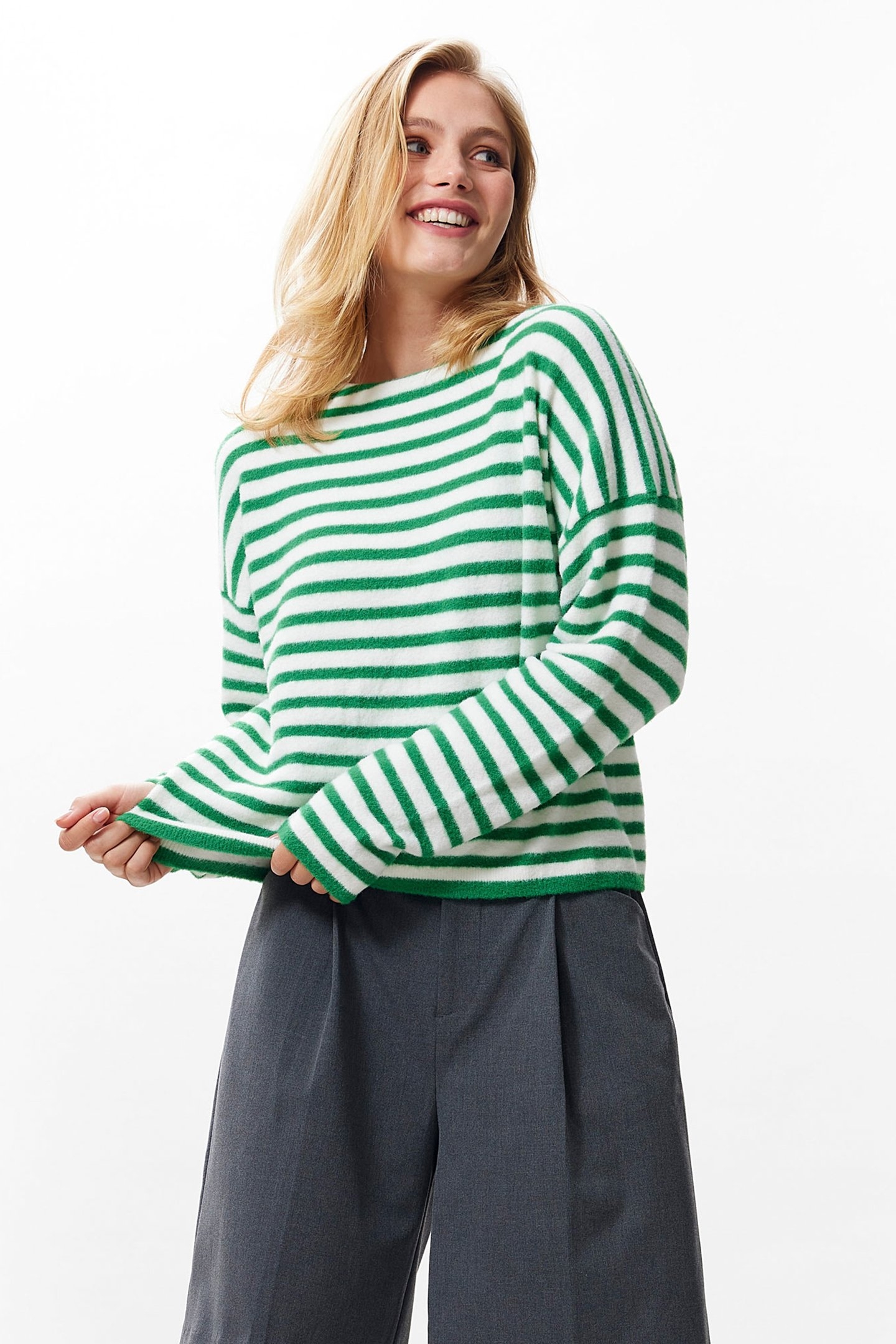SOFT STRIPED KNIT JELLY BEAN 1
