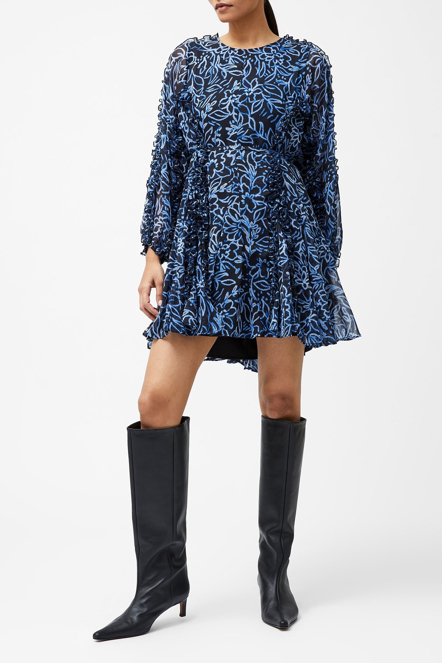 ANNA EMINA CHIFFON DRESS NAVY MULTI 1