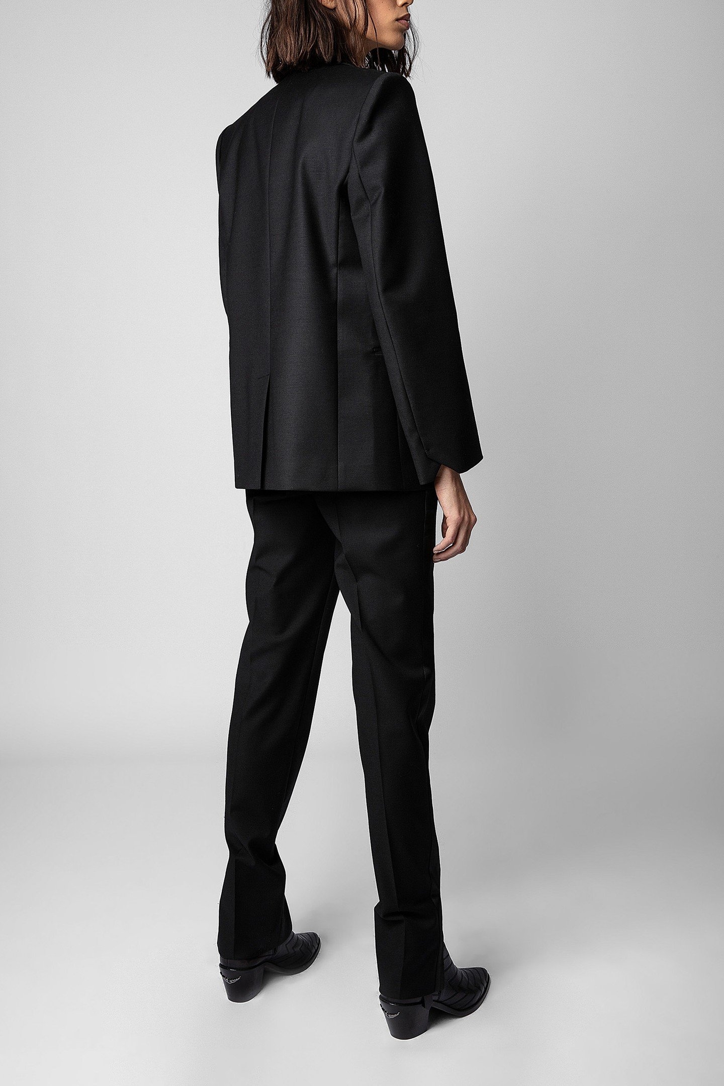 PRUNE SLIT SMOKING PANTS NOIR 2