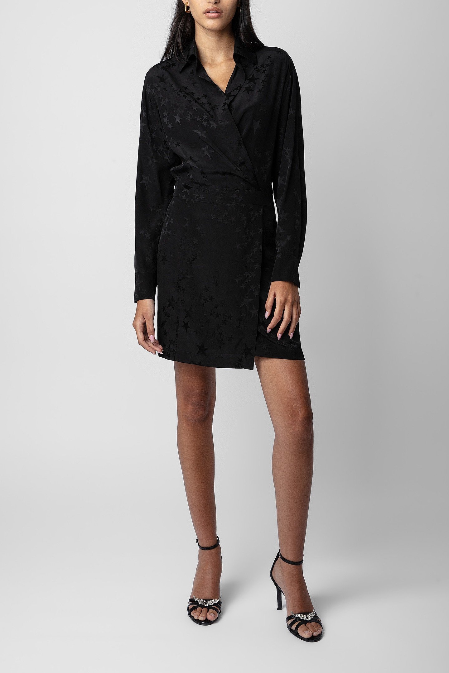RAVY JACQUARD STARS DRESS NOIR 2