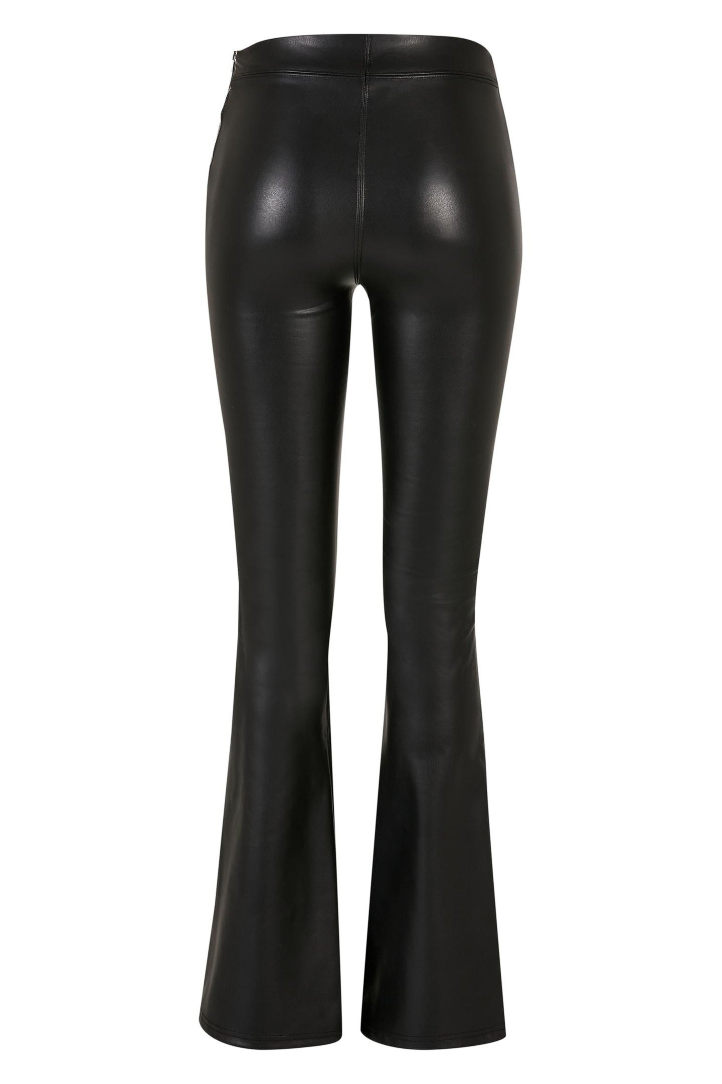 SYNTHETIC LEATHER FLARED PANTS BLACK 2