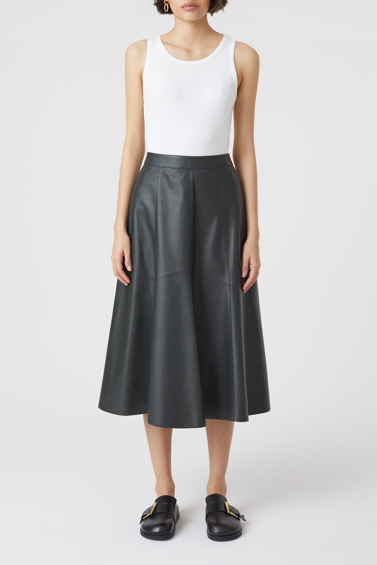 LEATHER SKIRT ARMY GREEN 4