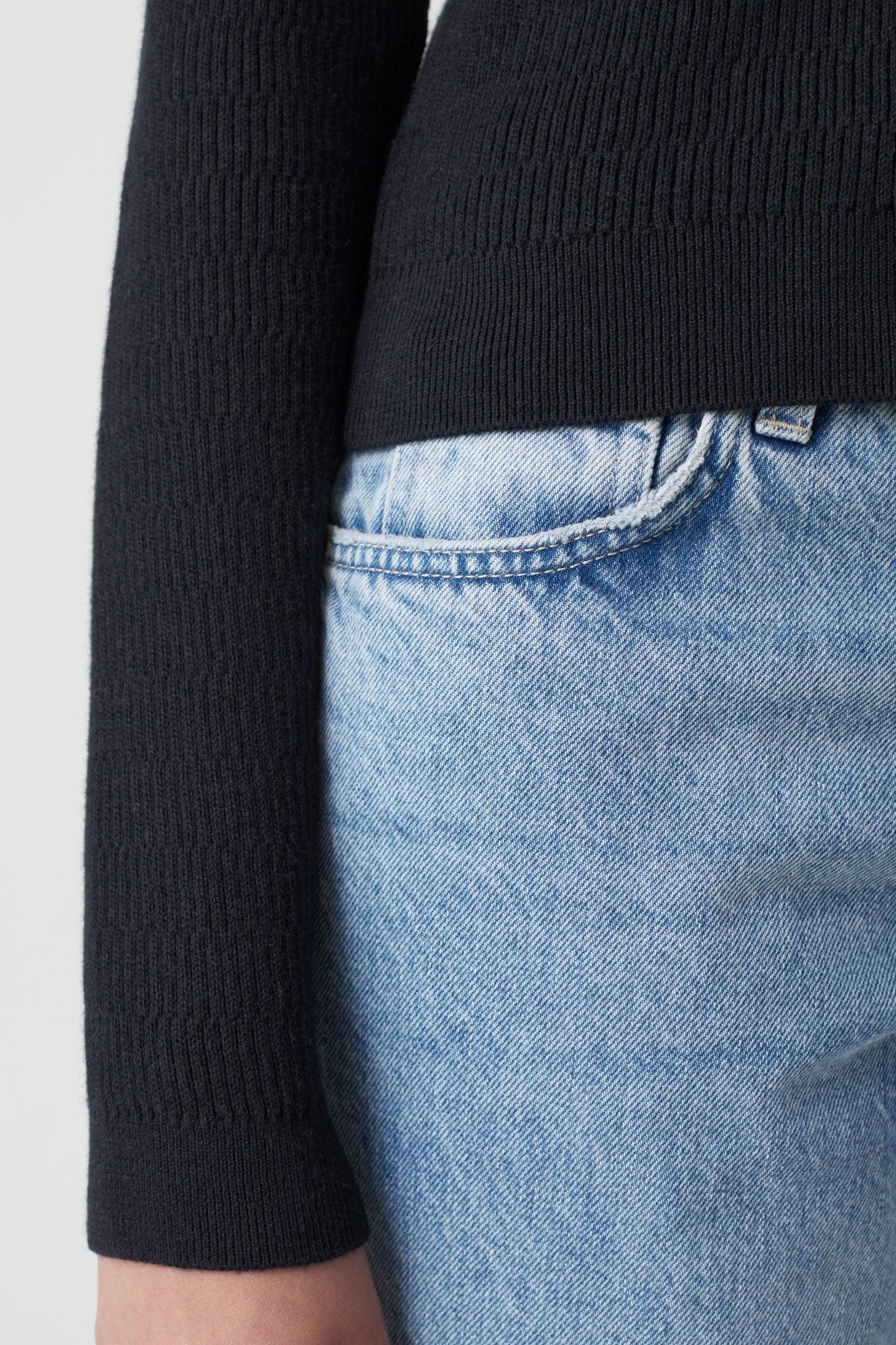 CROPPED CARDIGAN LONG SLEEVE KNITS BLACK 7