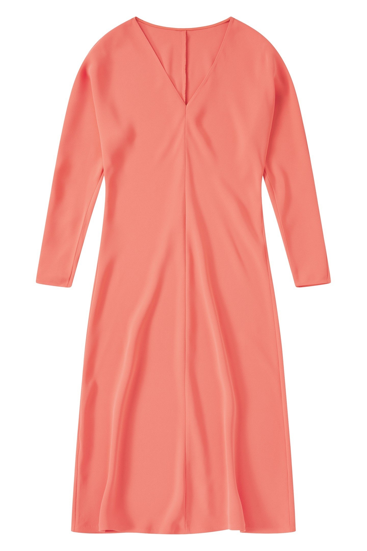 LONG V-NECK DRESS VIBRANT RED 7