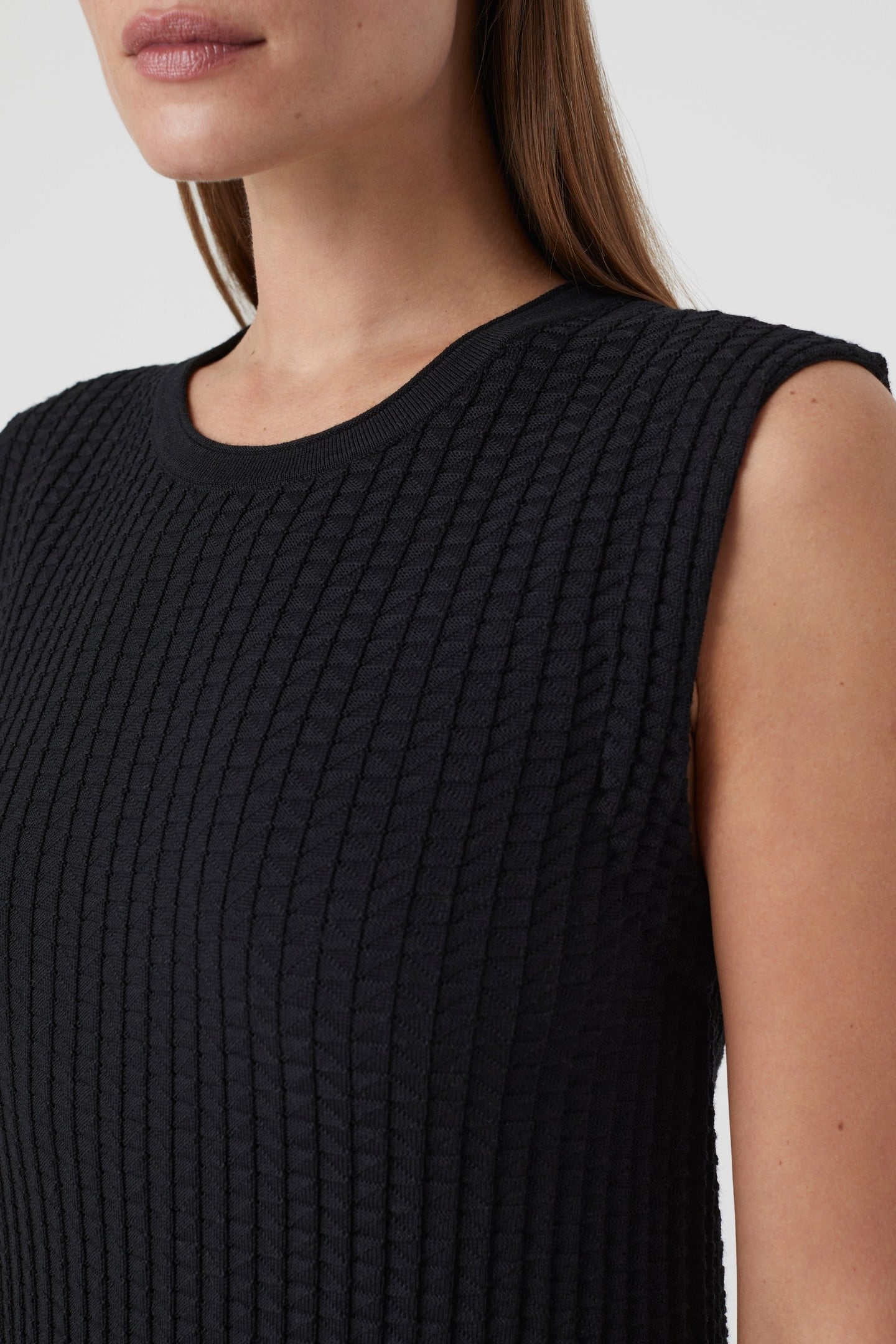 KNIT DRESS SLEEVELESS DRESSES BLACK 7