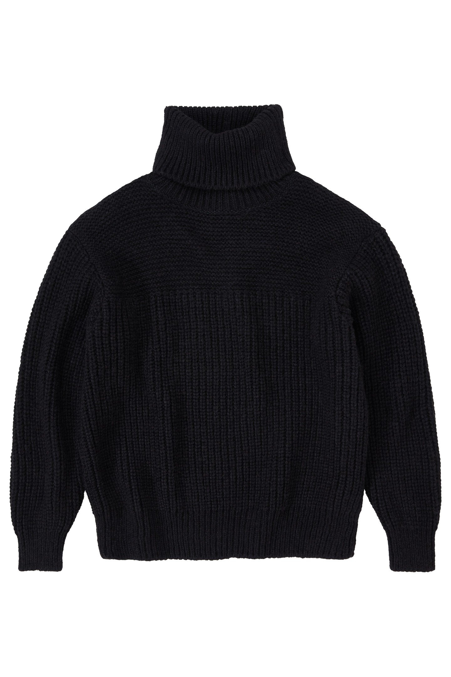 CHUNKY ROLL NECK KNITS BLACK 4