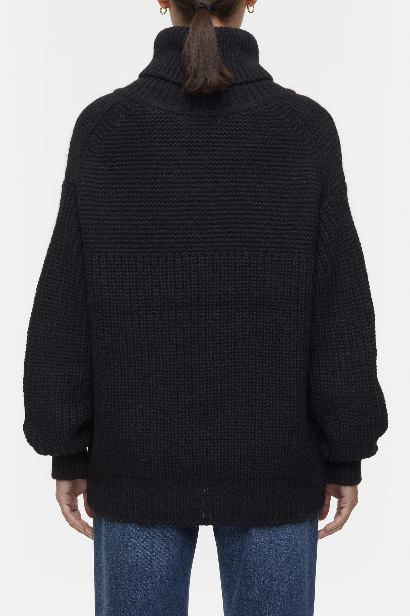 CHUNKY ROLL NECK KNITS BLACK 3