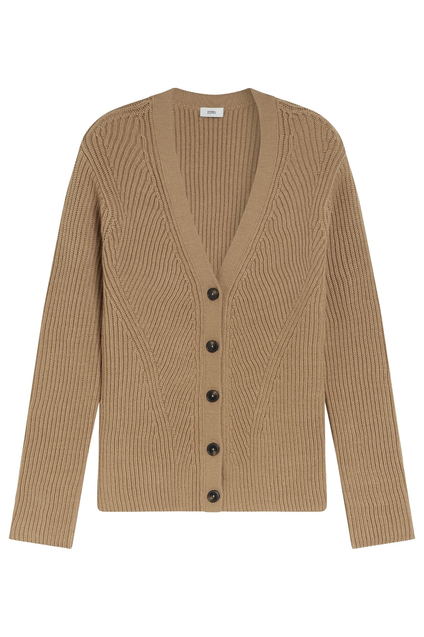 V CARDIGAN LONG SLEEVE KNITS DRIED TABACO 6