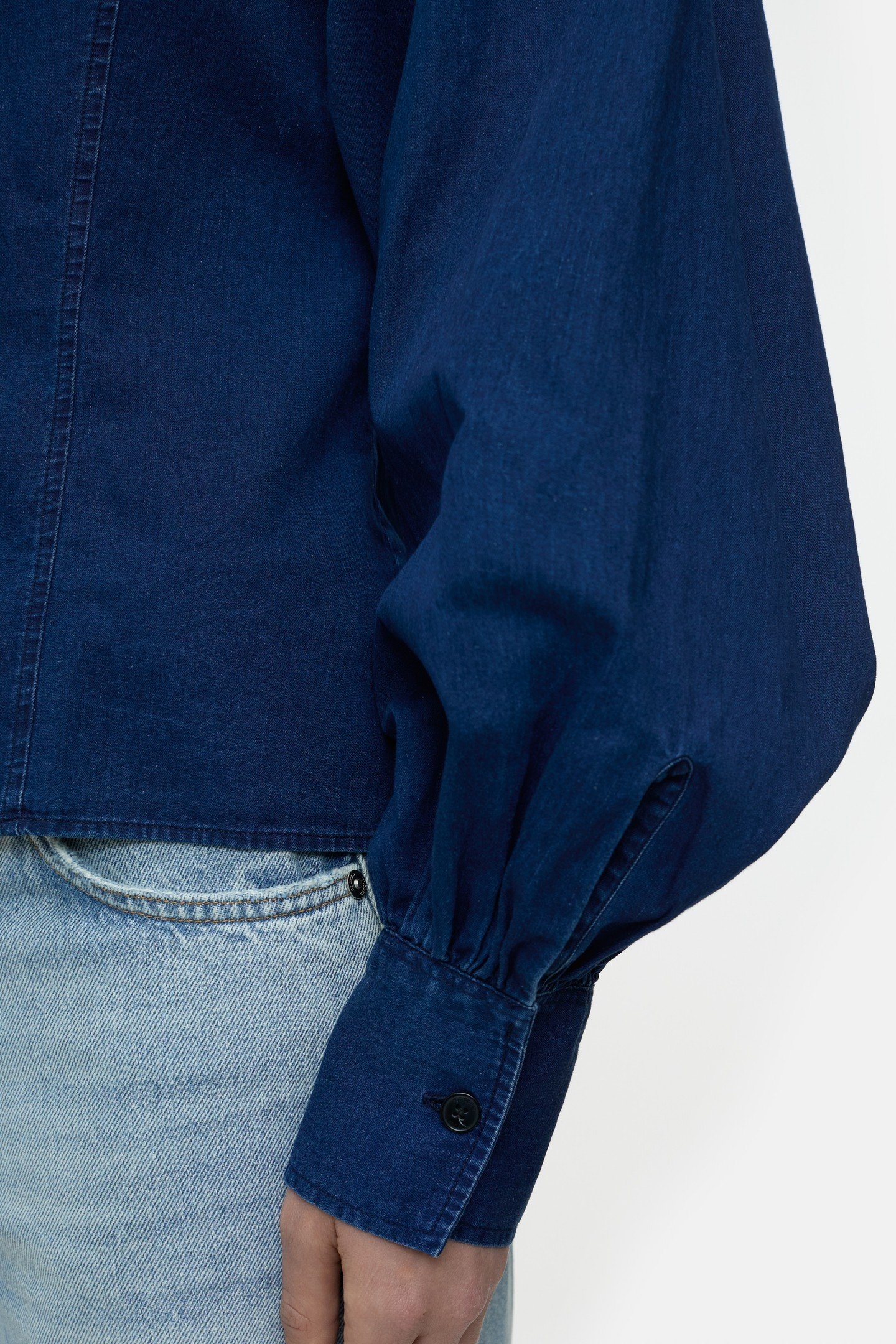 CROPPED BLOUSE SHIRT DARK BLUE 5