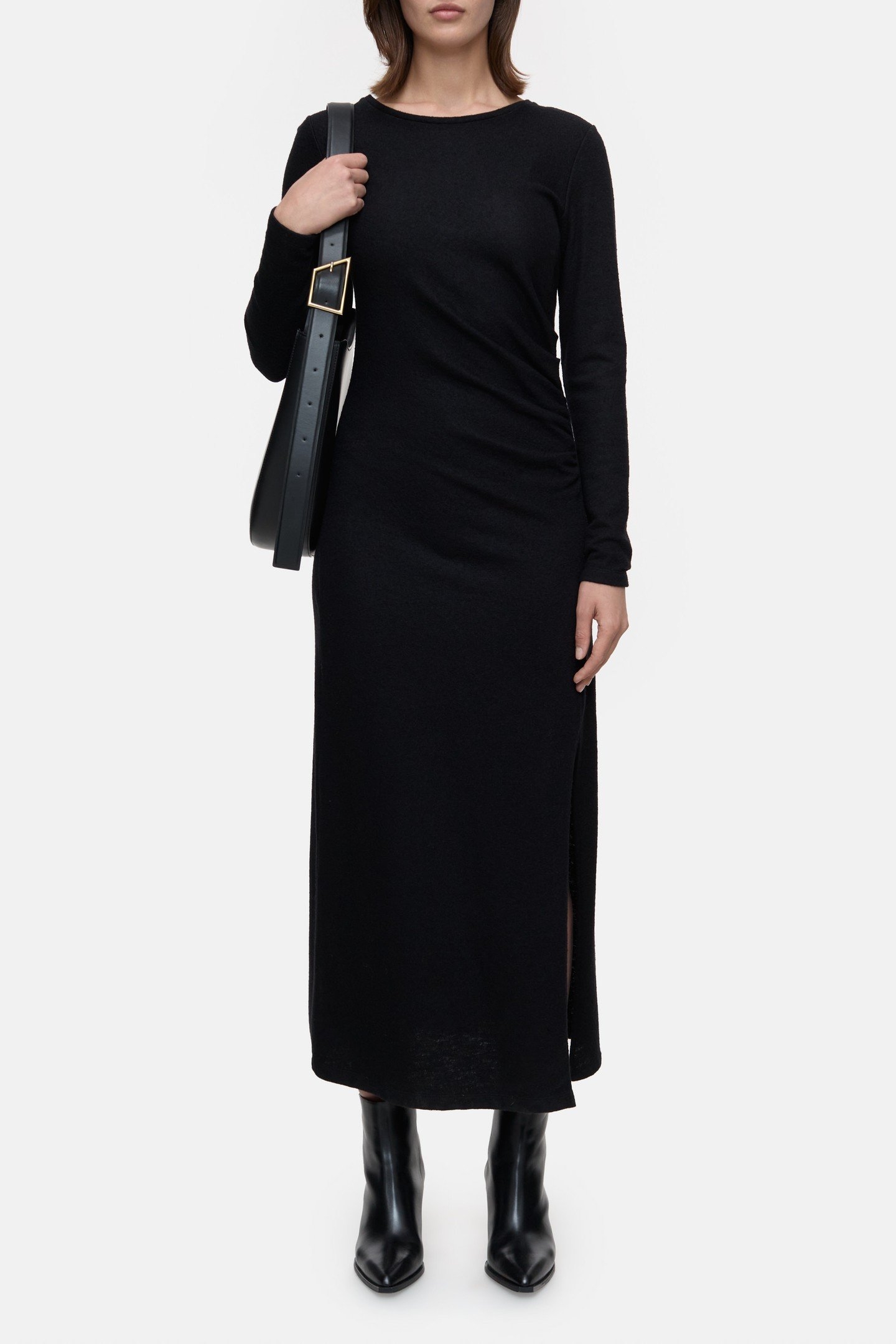 DRAPED DRESS BLACK 1