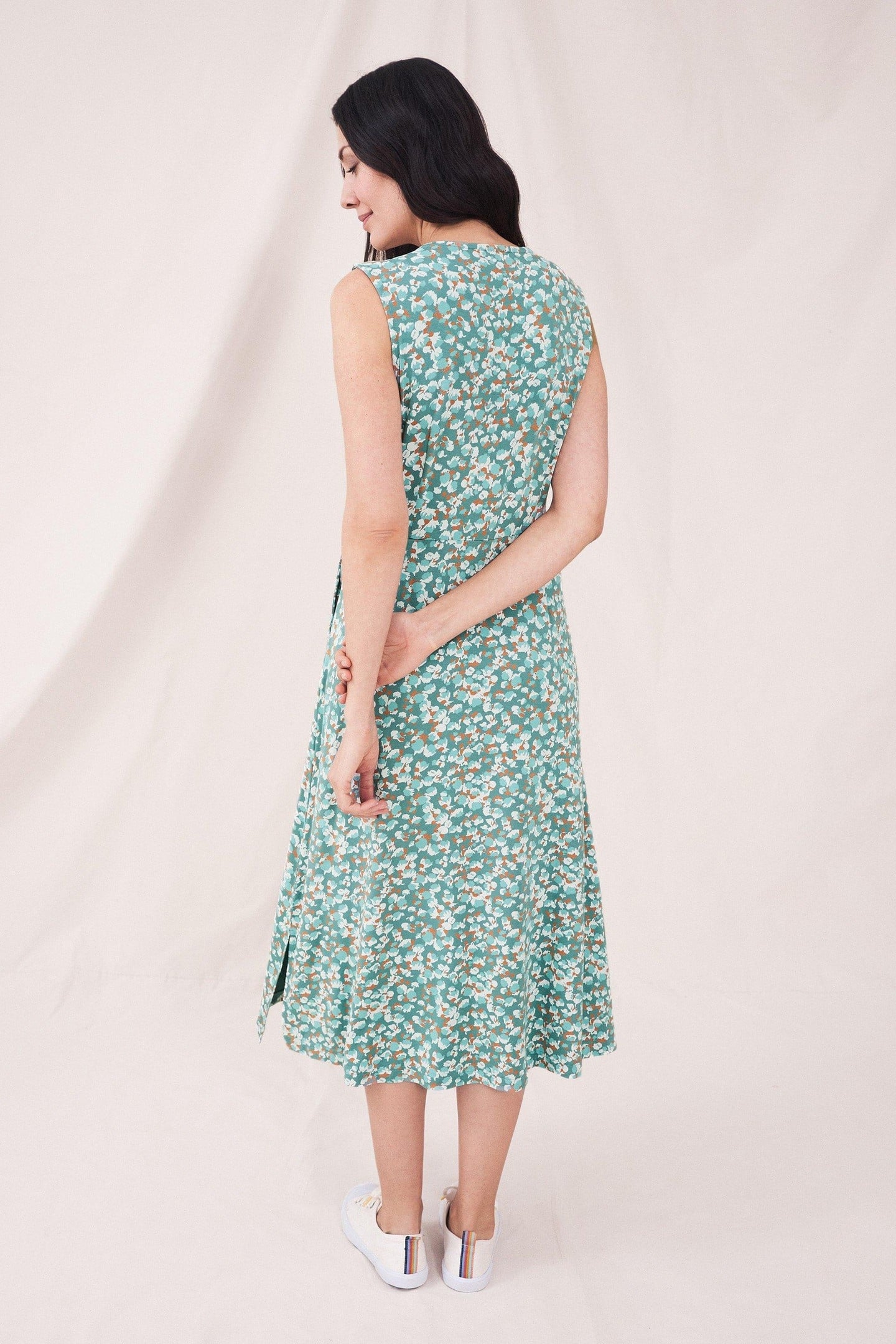 BRIDGET ECO VERO JERSEY DRESS TEAL MULTI 2