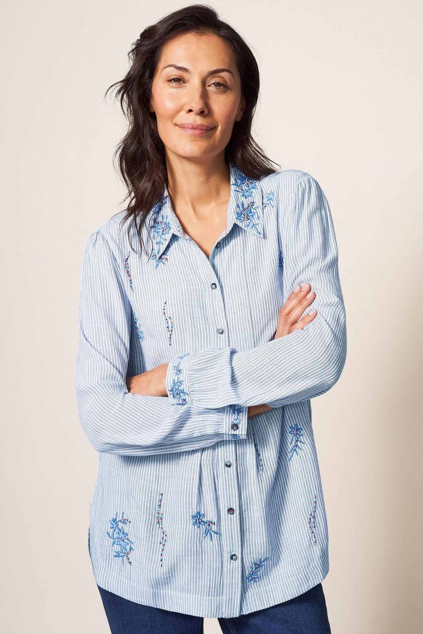 TRAILING EMBROIDERED SHIRT BLUE MULTI 1