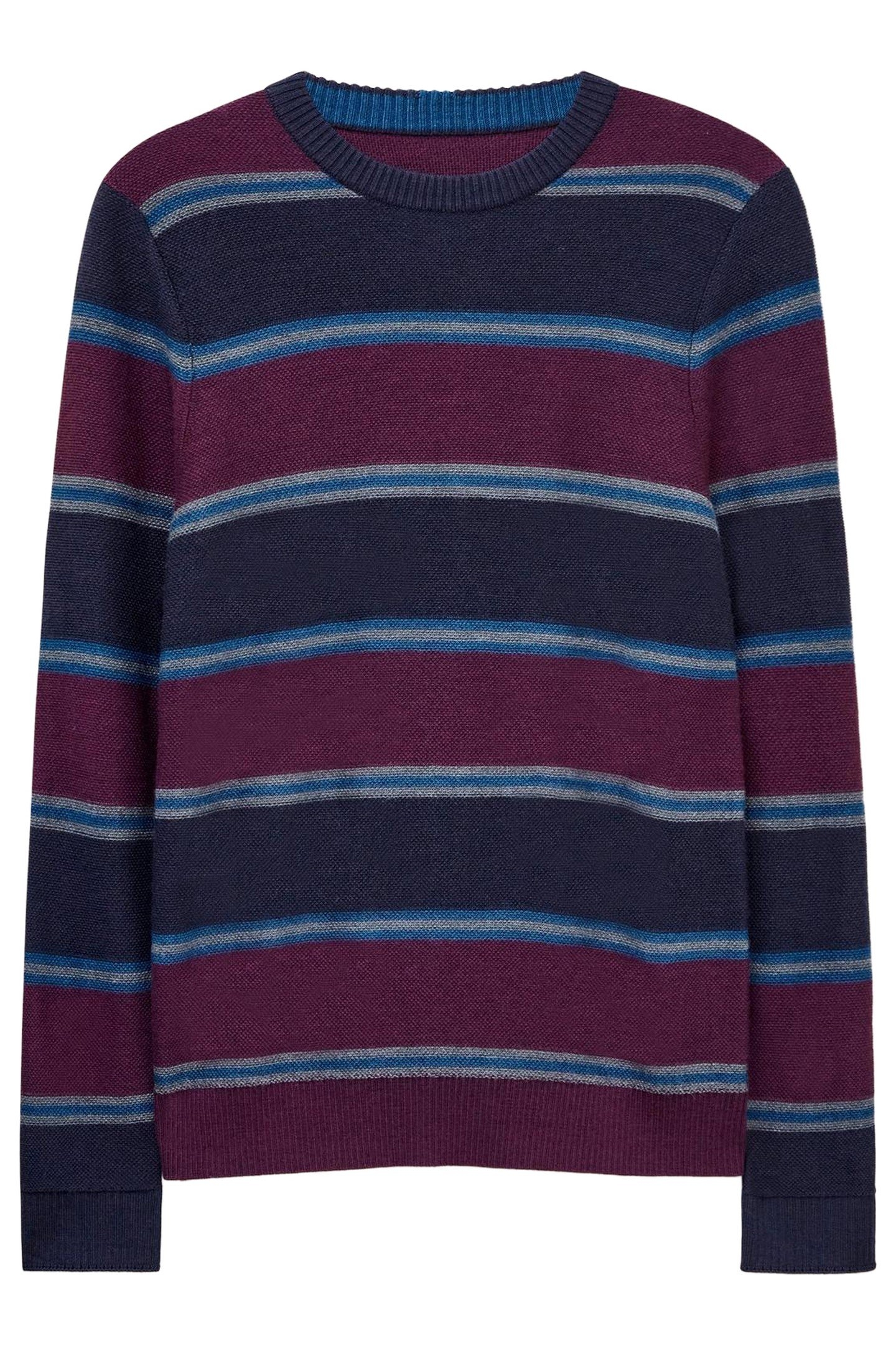 NEWPORT MERINO STRIPE CREW NAVY MULTI 2
