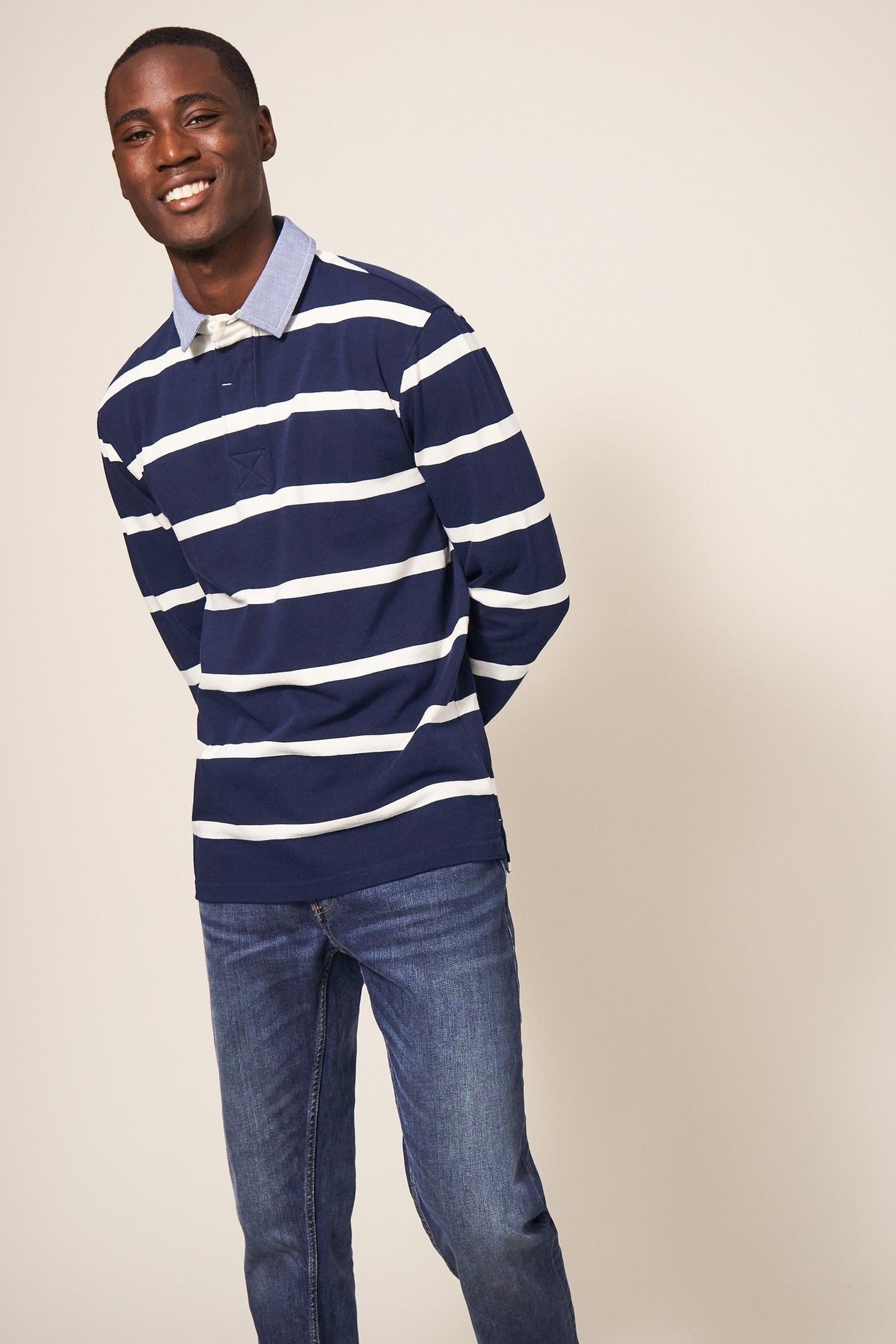 RAVEN STRIPED RUGBY DARK NAVY 1