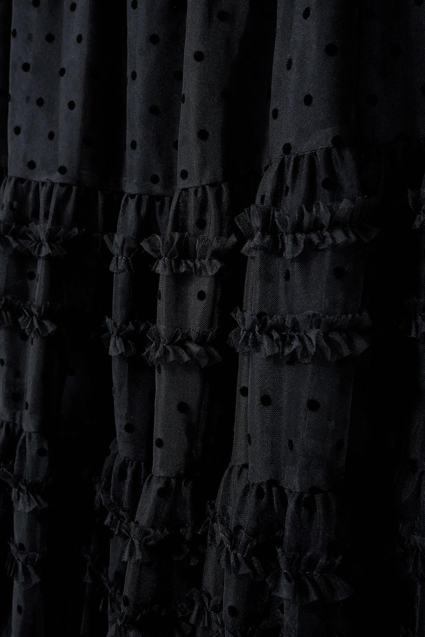HIRAL FLOCK SPOT TULLE DRESS PURE BLACK 4