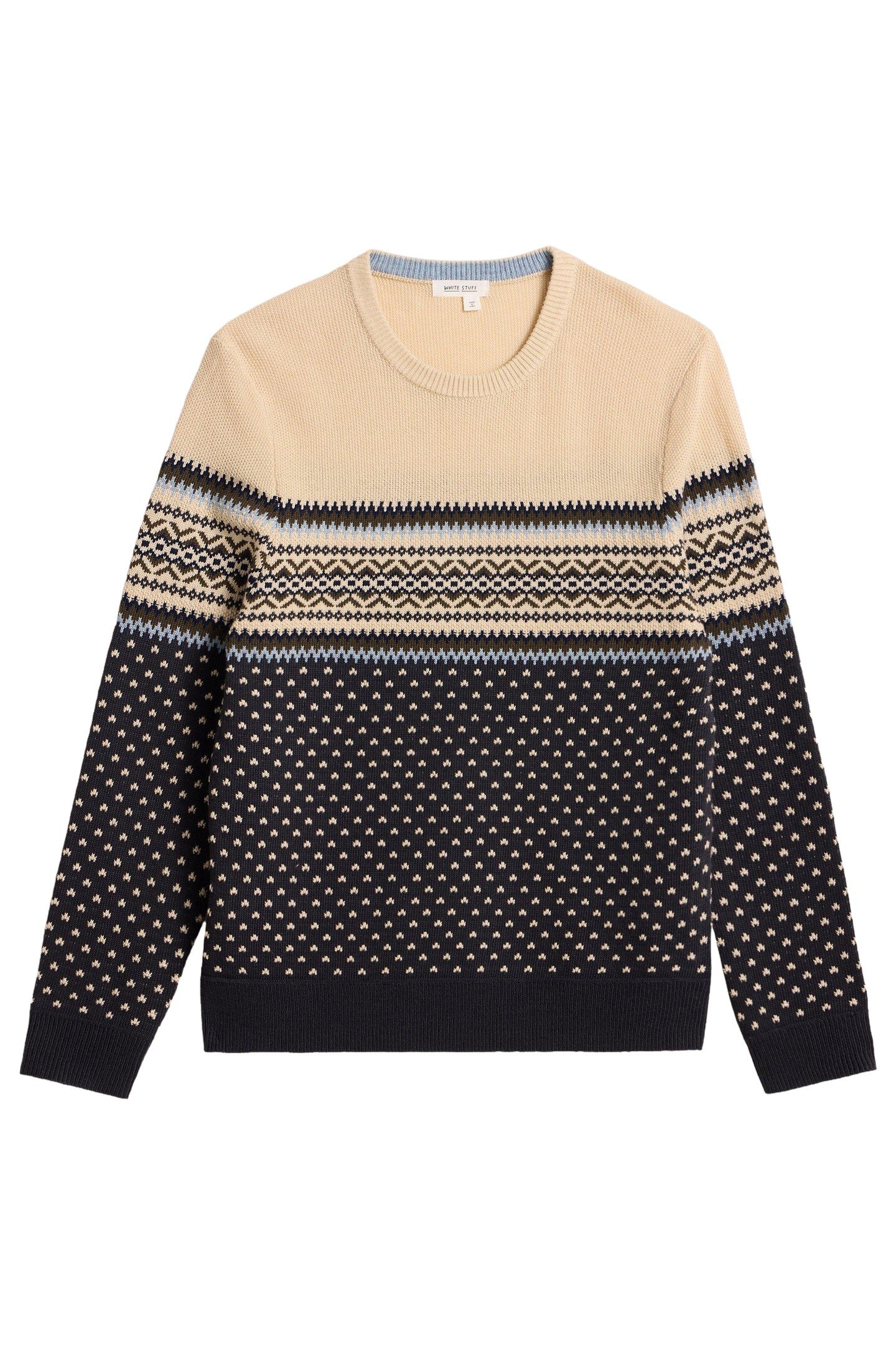 FAIRISLE PATTERN CREW IVORY MULTI 2