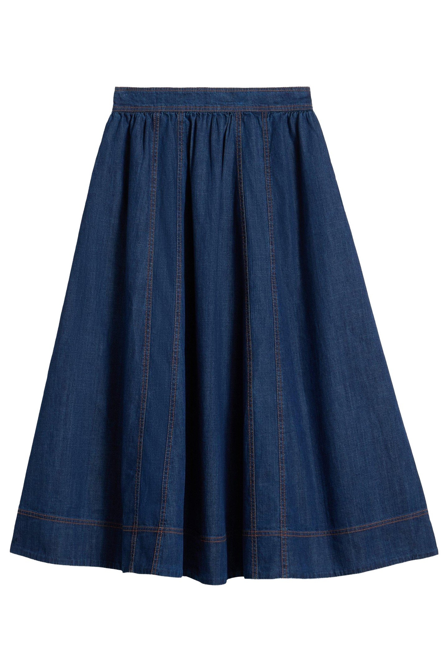 LEO DENIM MIDI SKIRT DARK DENIM 3