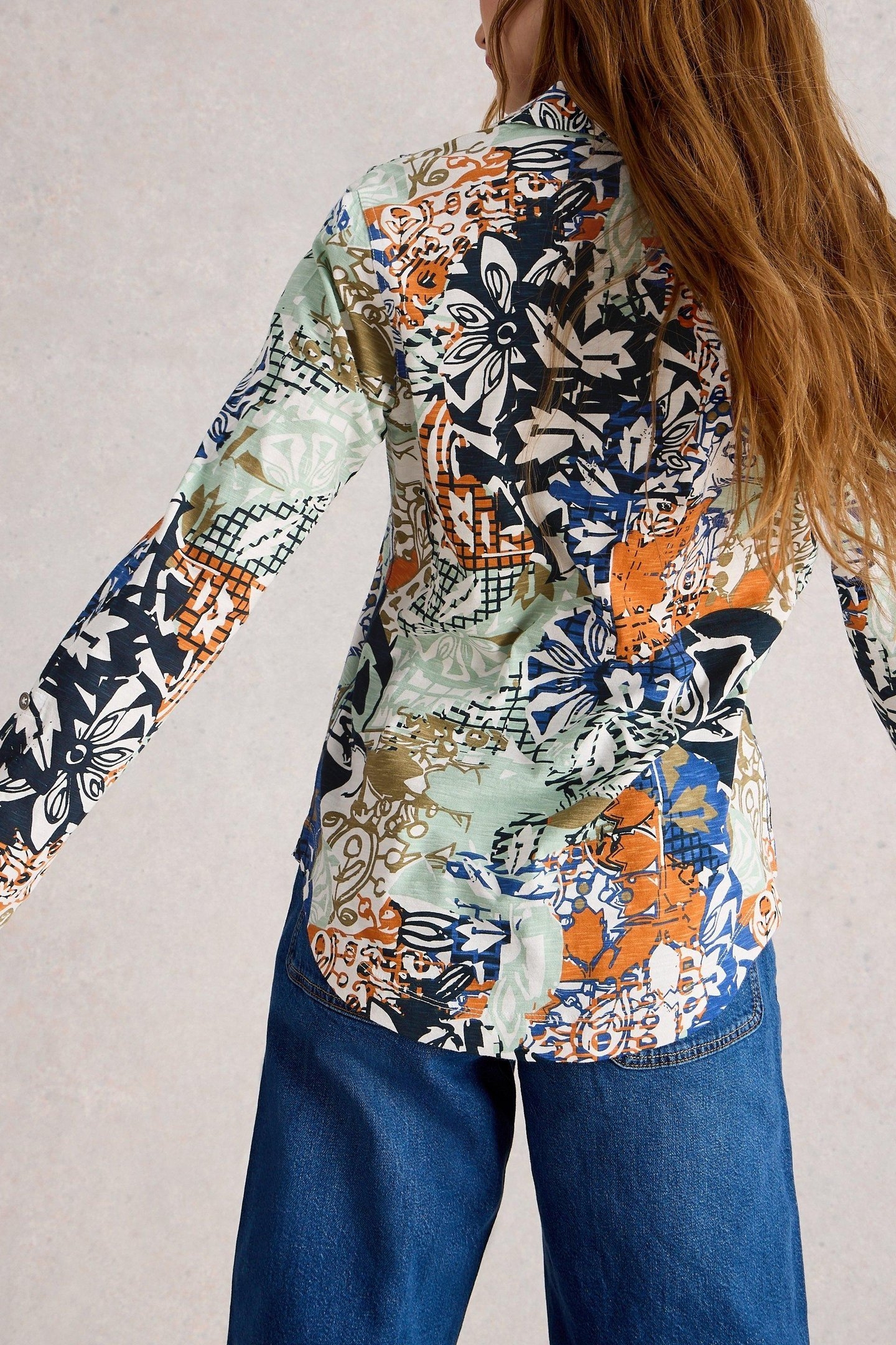 ANNIE JERSEY SHIRT ORANGE MULTI 2