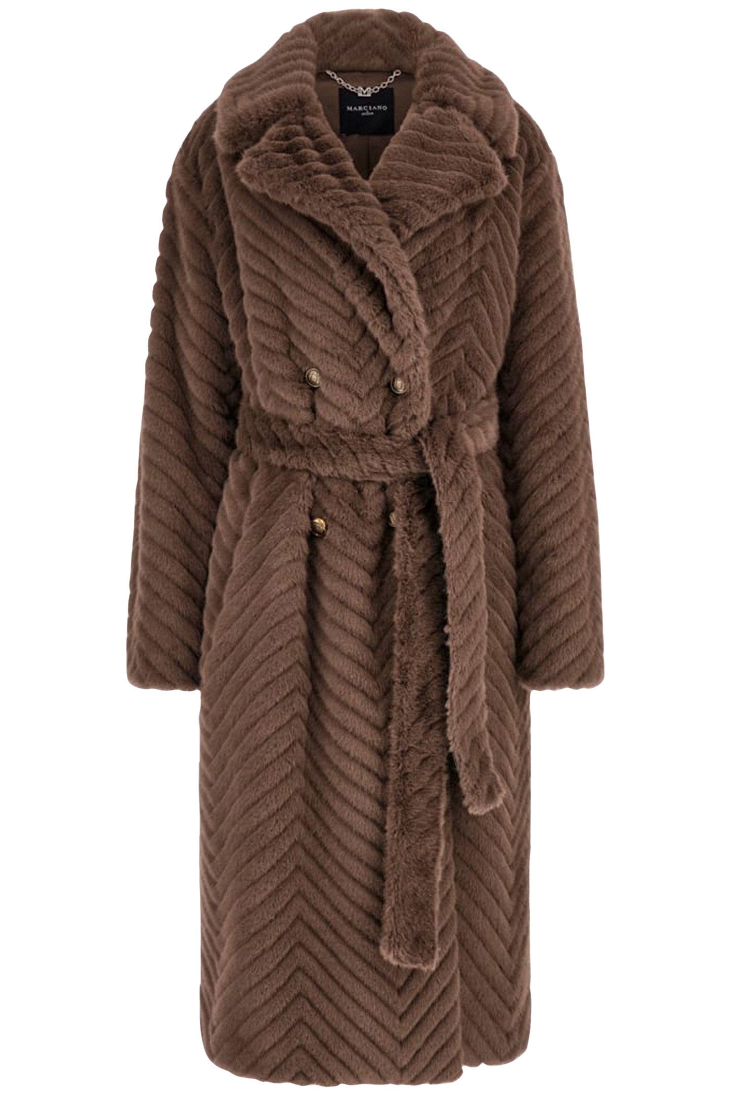 CLAIRE LONG COAT FAUX FUR REGAL BROWN MULTI 4