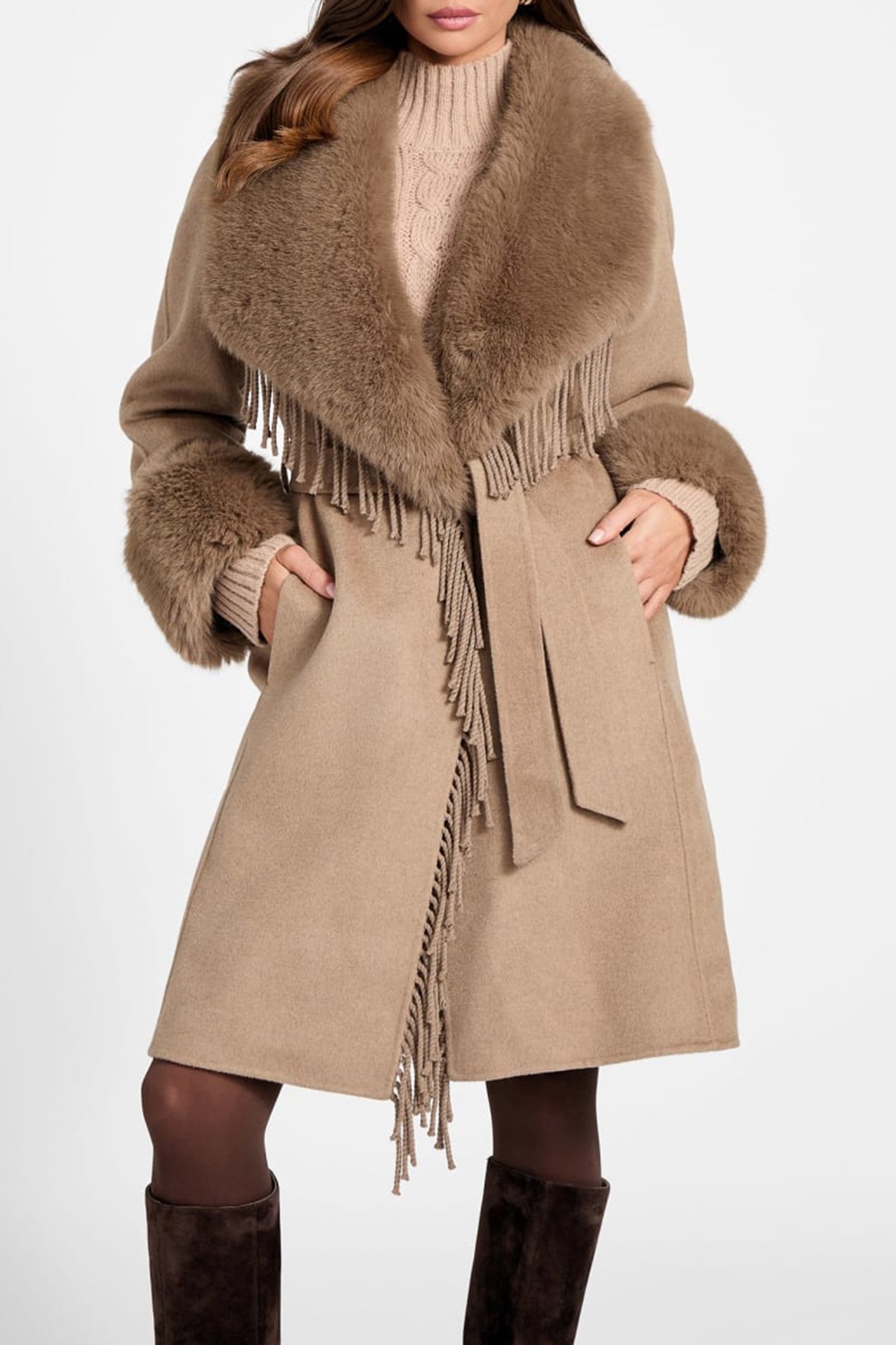 LILIANA COAT SILK TAUPE 1