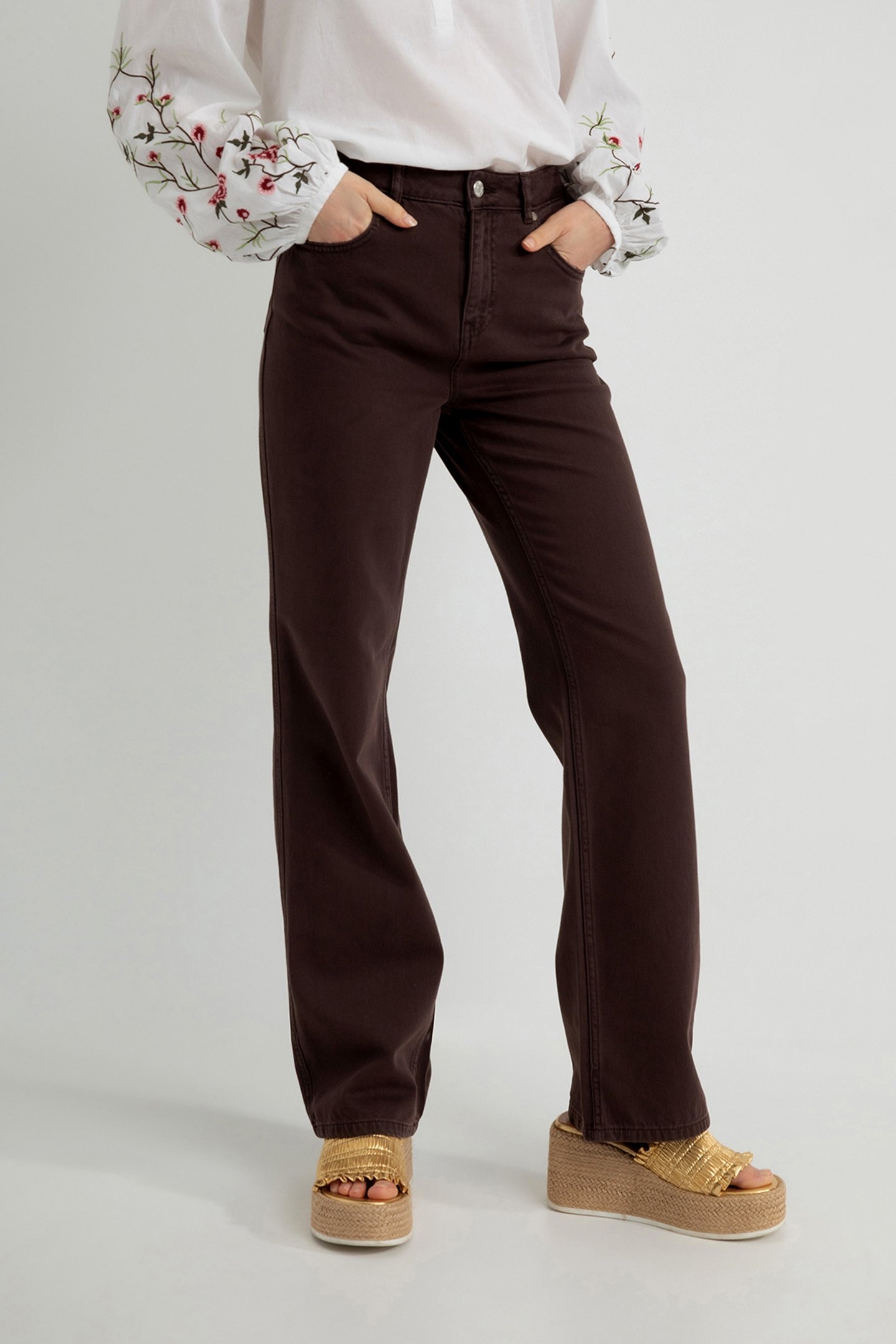 SERGE PANTS DARK BROWN 1