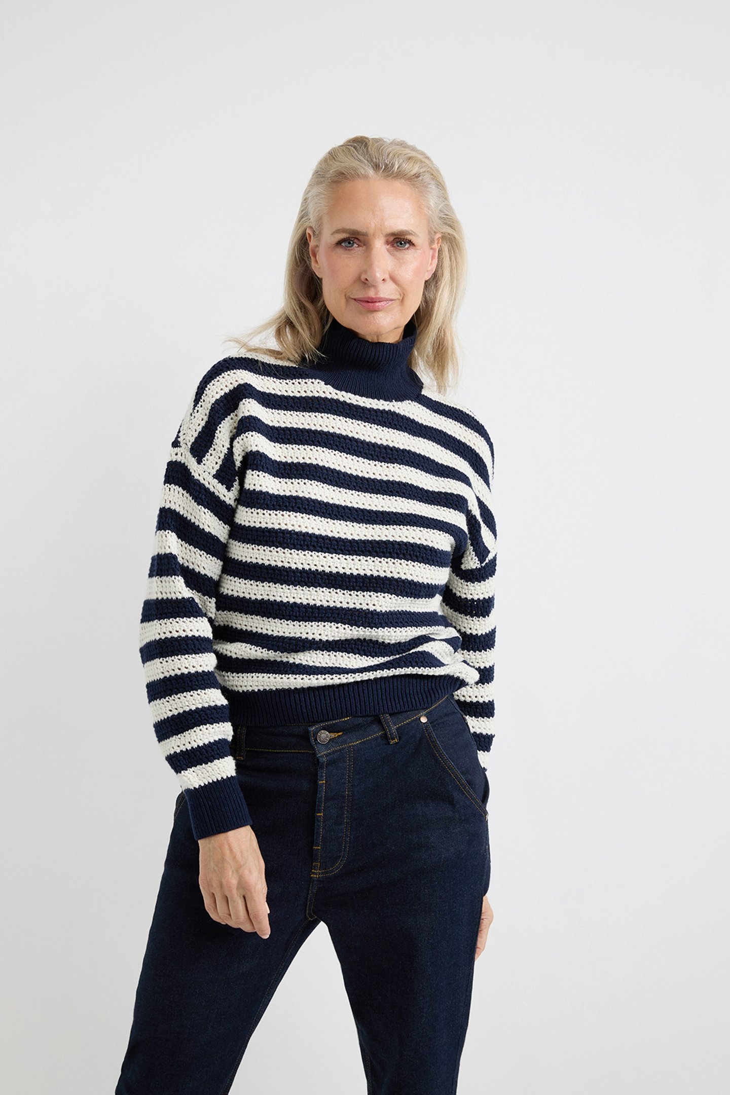 ALANA SWEATER OFF WHITE STRIPE 1