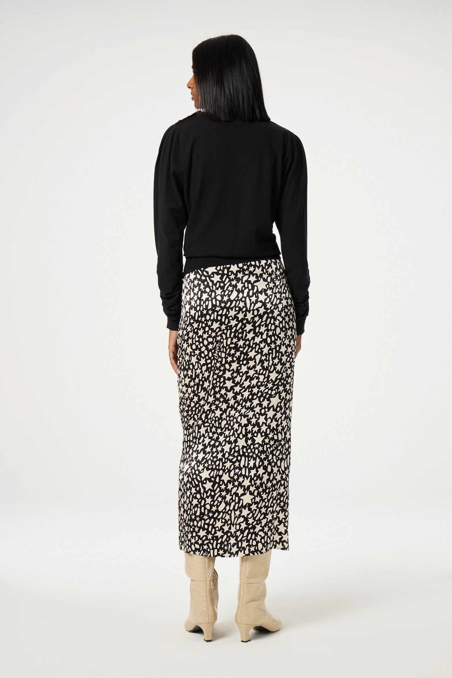 LAURIE SKIRT BLACK/CREME BRULEE 3
