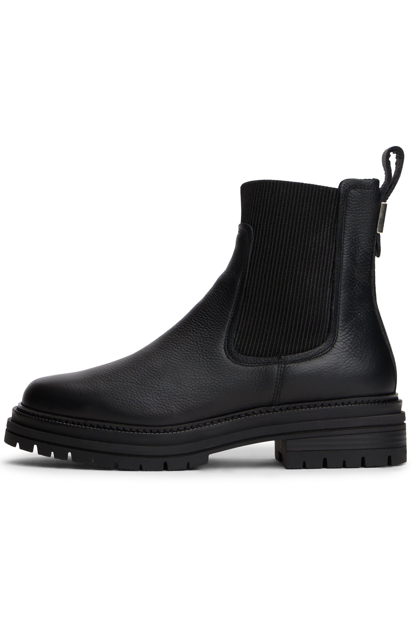 PEBBLE GRAIN LEATHER CHELSEA BOOTS BLACK 5