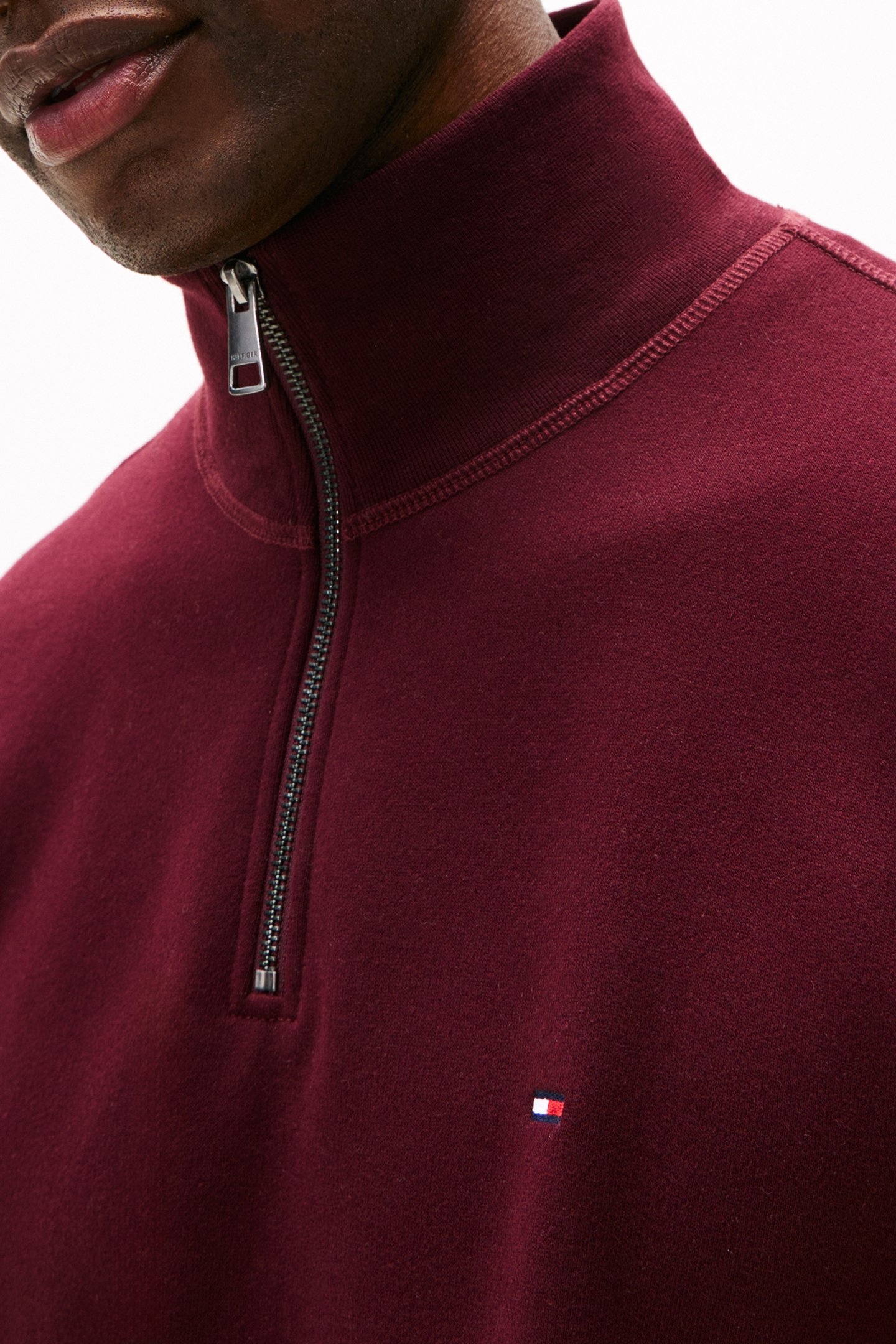 ESSENTIAL FLEECE 1/4 ZIP DEEP BURGUNDY 5