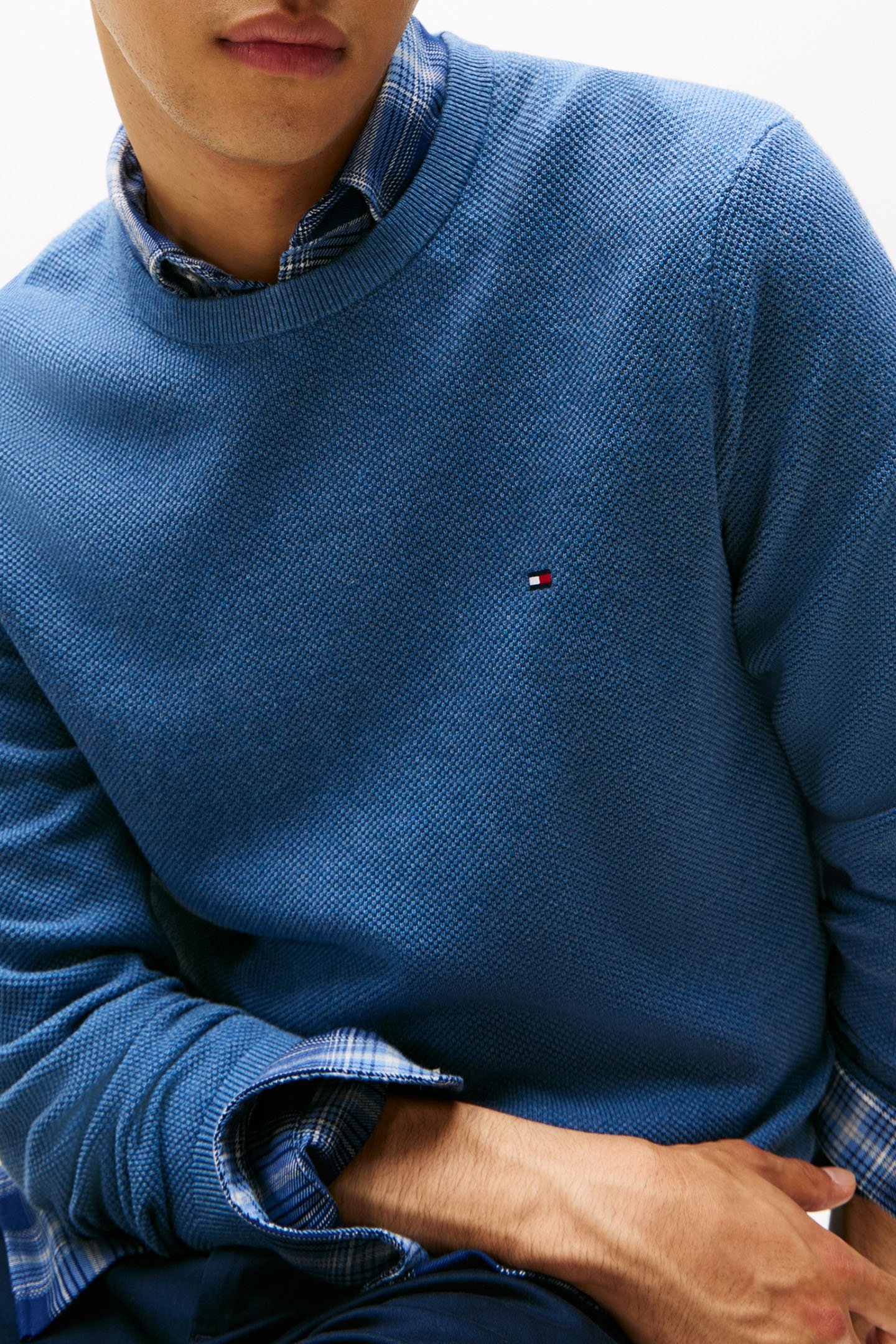 ESSENTIAL STRUCTURE SWEATER PETROL BLUE HEATHER 5