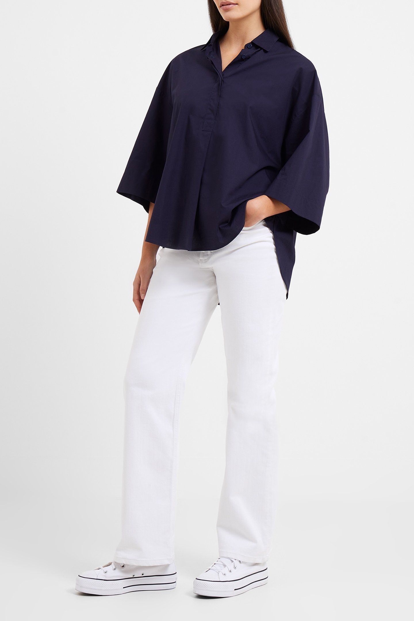 RHODES POPLIN SS POPOVER MARINE 2