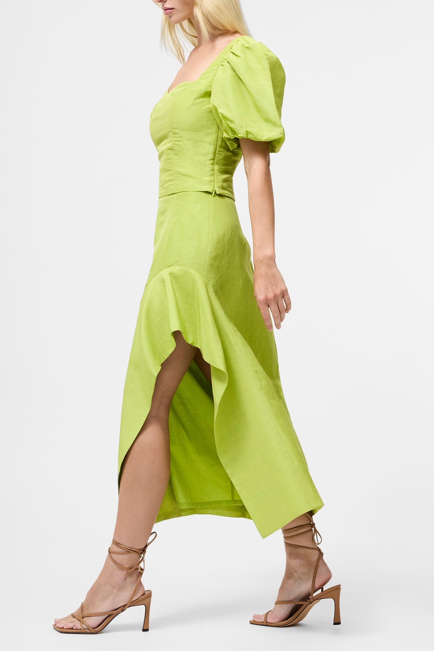 ISLAY LINEN MIDI SKIRT CACTUS GREEN 1