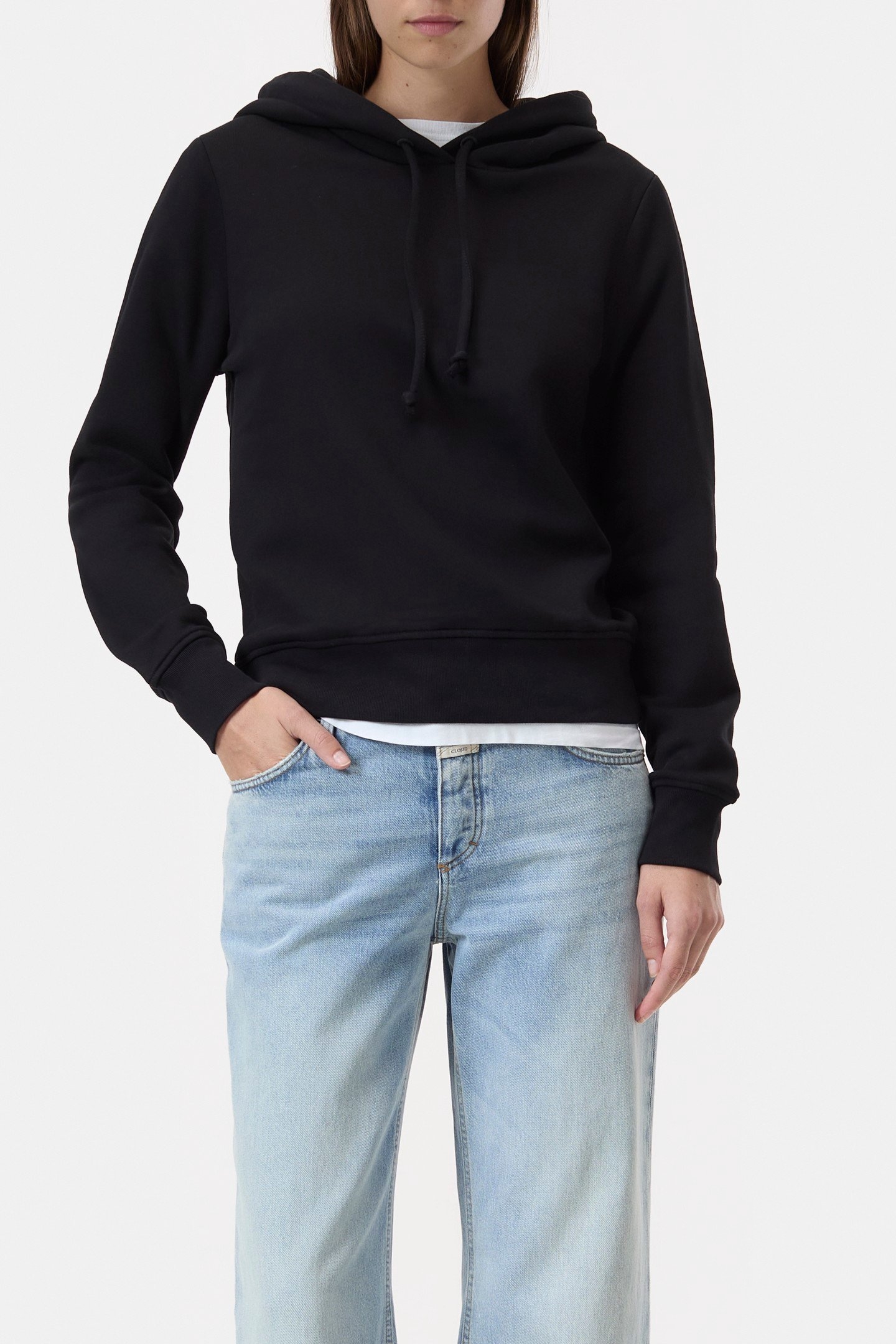 CROPPED HOODIE T-SHIRTS BLACK 1