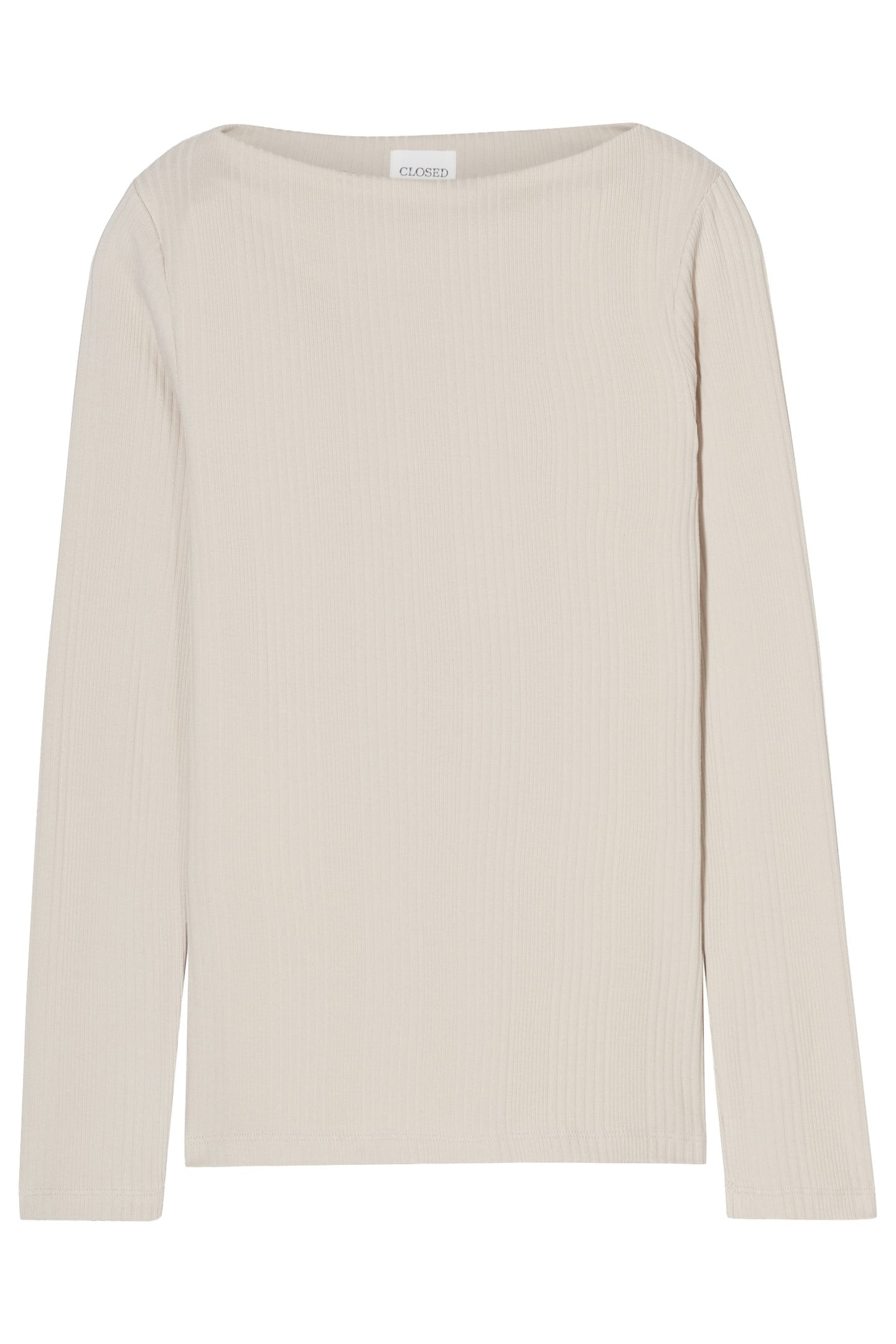 STRAIGHT NECK LONGSLEEVE T-SHIRTS PEARL BEIGE 4