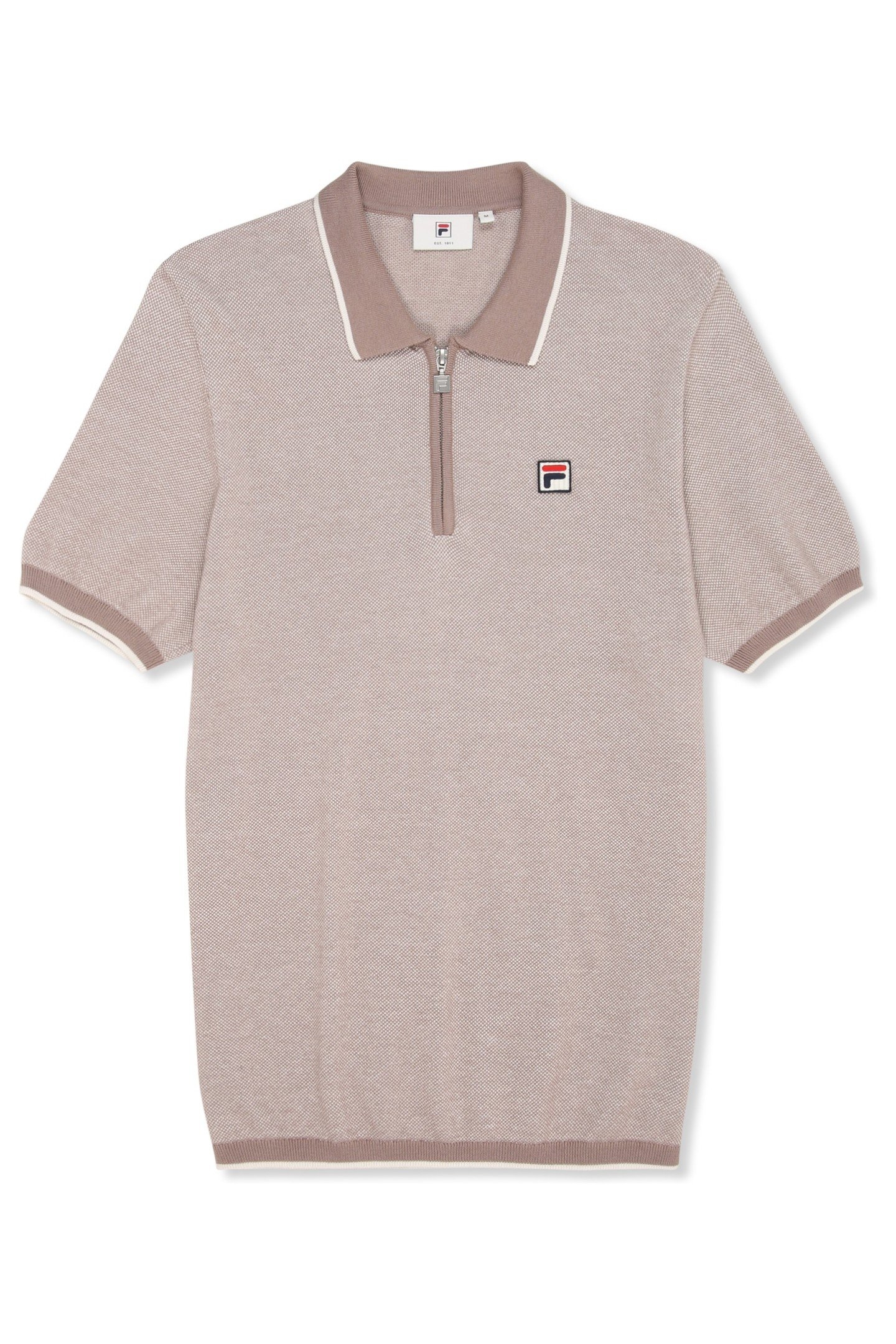 LUCINO REGULAR KNIT POLO SHIRT TAUPE GRAY MELANGE 5