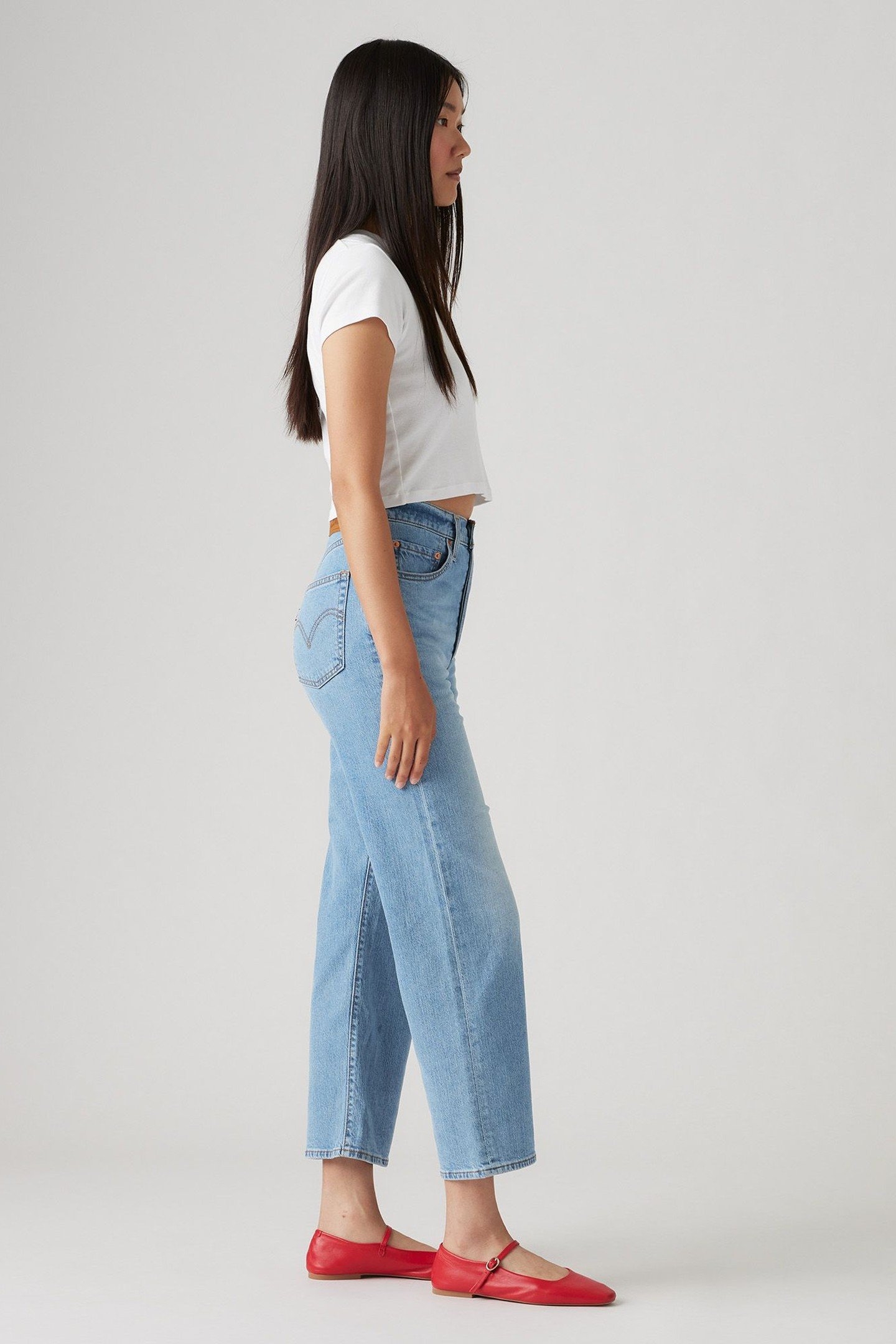 RIBCAGE STRAIGHT ANKLE COTTON LINEN JEANS MED INDIGO 5