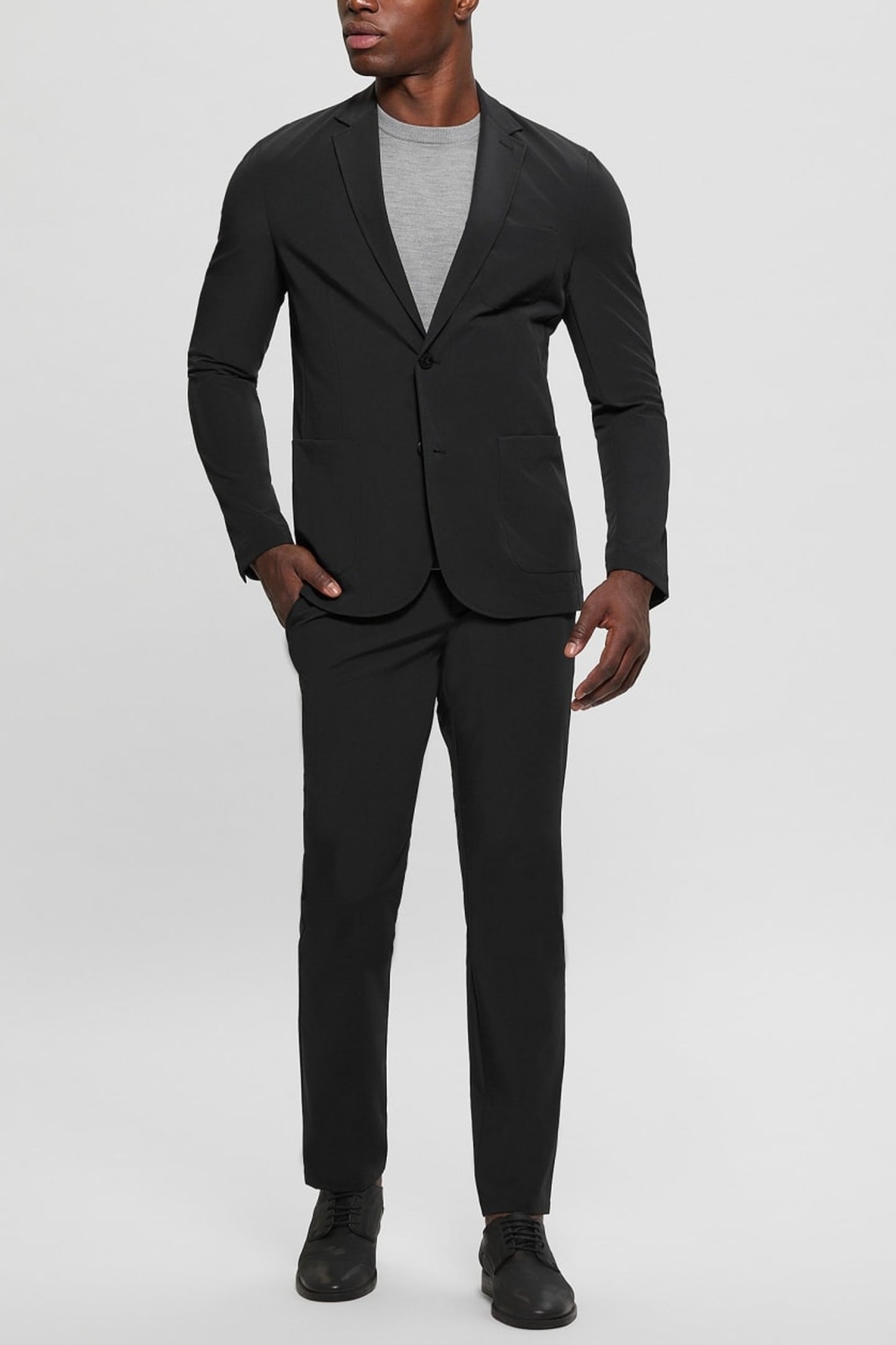 GUESS ECO MYRON DRESSY PANTS JET BLACK A996 2