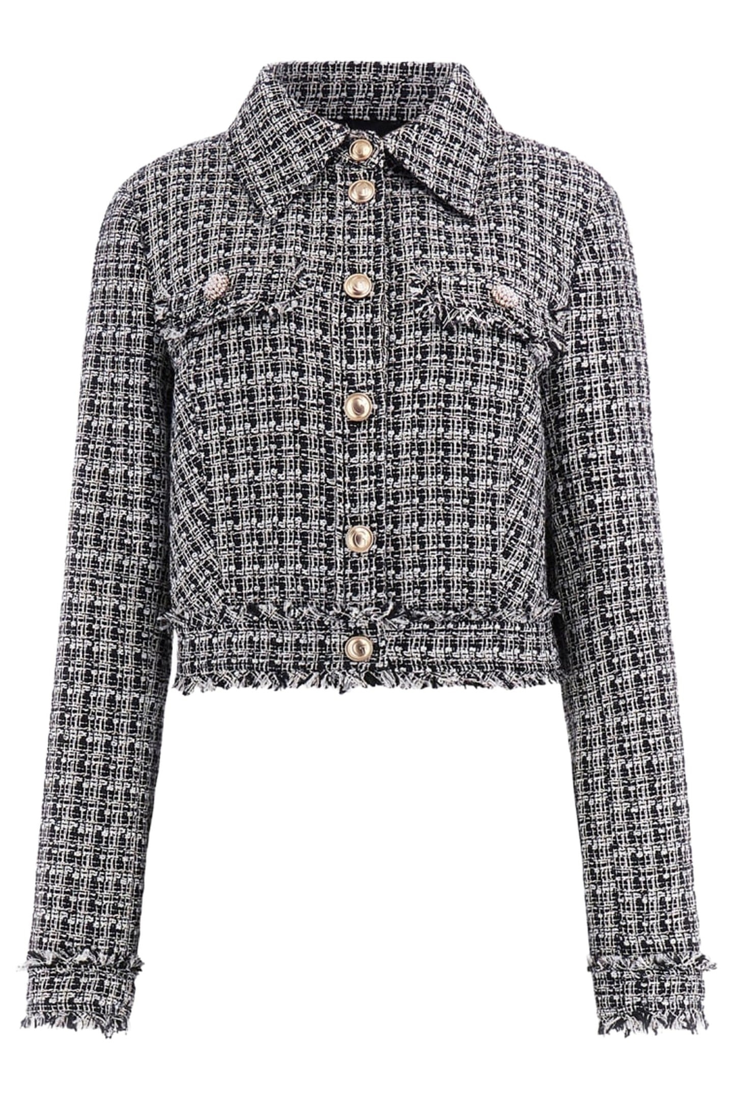 GUESS ECO DAPHNEE CROPPED JACK BLACK AND WHITE TWEE 4